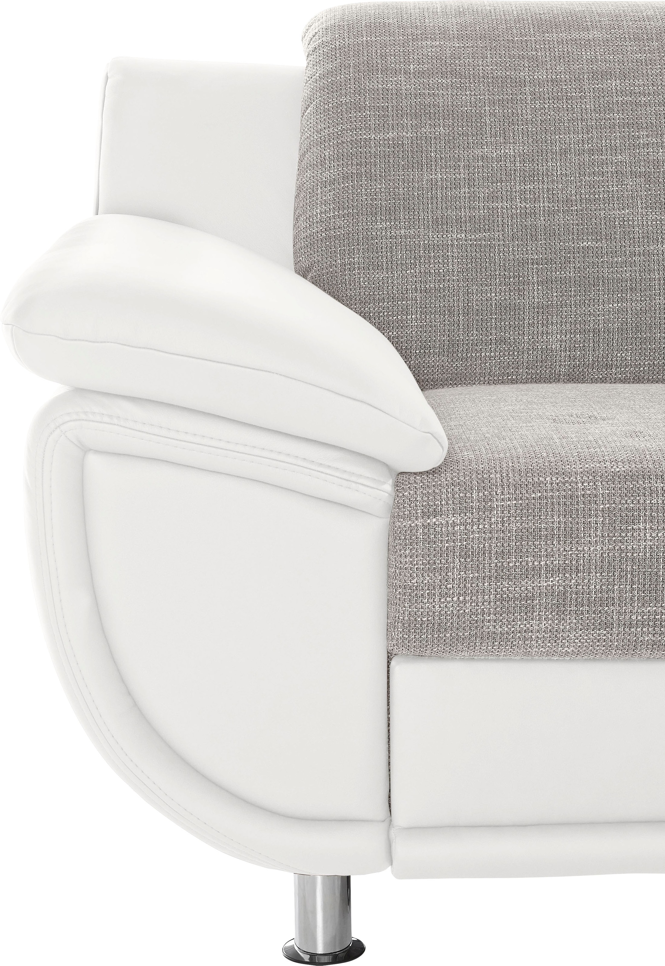TRENDMANUFAKTUR Ecksofa »Rondo 3, zeitlos und bequem, Materialmix, breite Armlehnen, L-Form«, wahlweise mit Federkern für mehr Komfort, wahlweise mit Bettfunktion