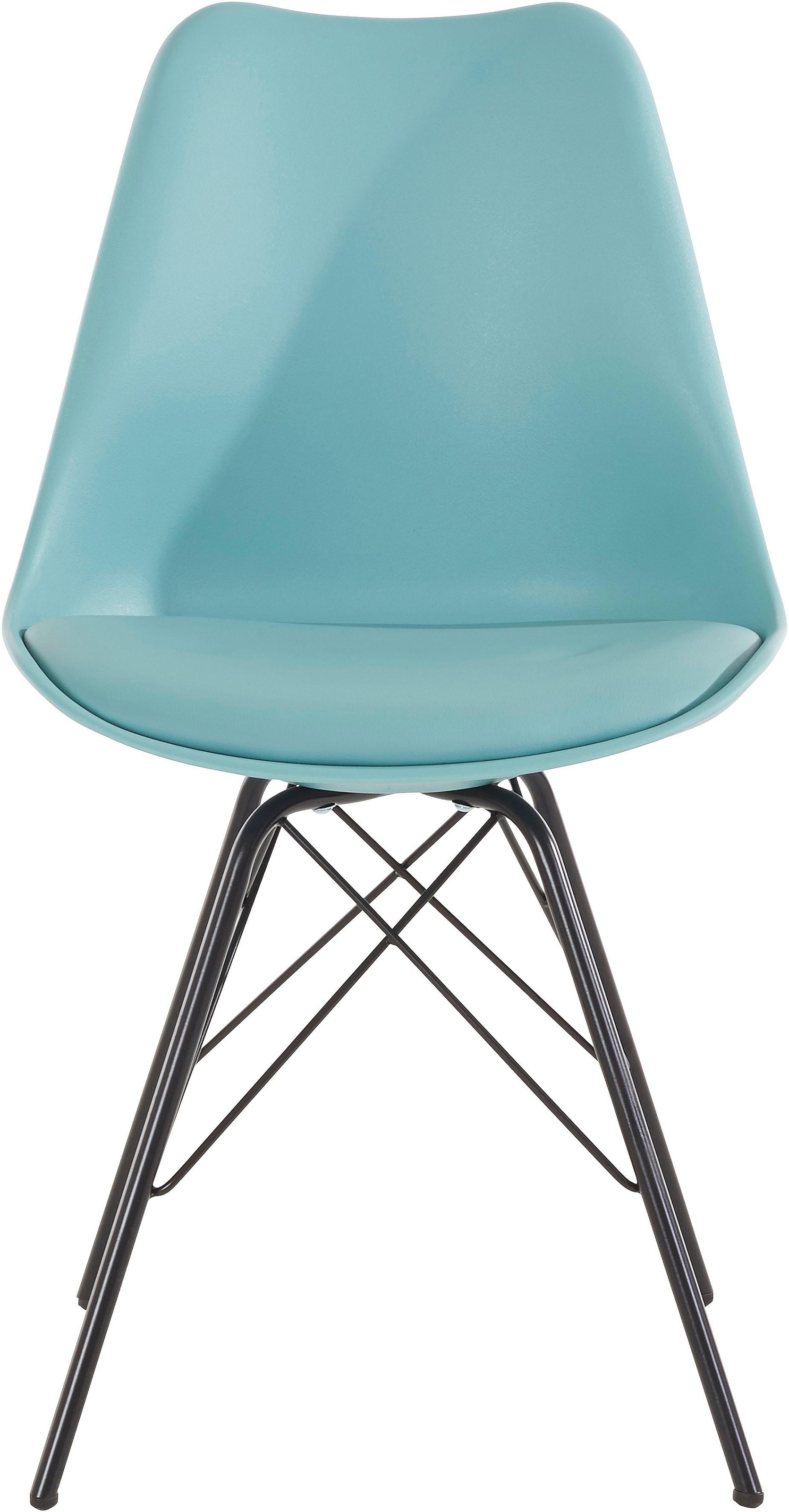 Homexperts 4-Fußstuhl »Ursel 01«, (Set), 2 St., Kunstleder, Sitzschale mit Sitzkissen in Kunstleder