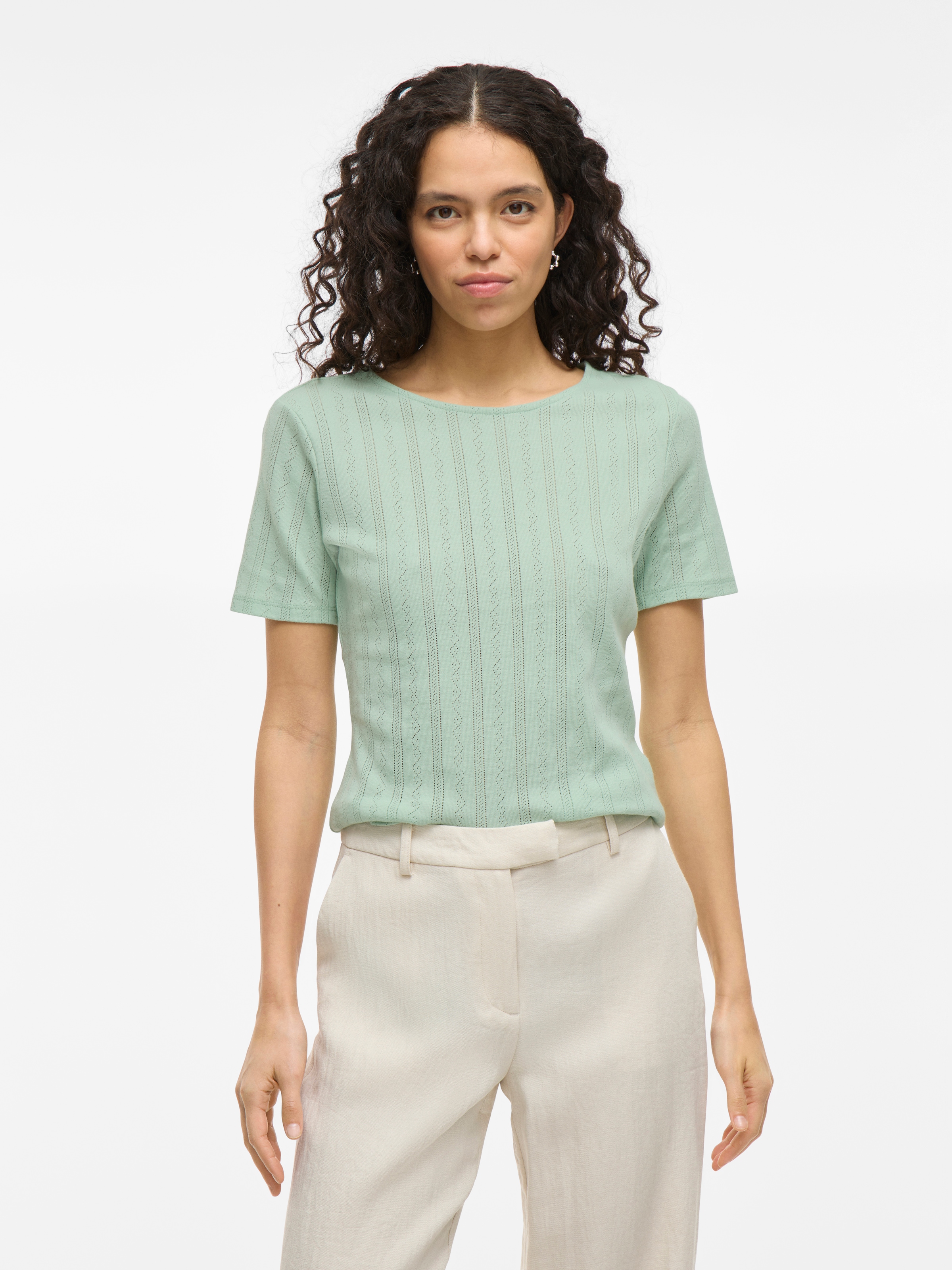 Vila Kurzarmshirt »VIKASSIE S/S POINTELLE TOP - NOOS«
