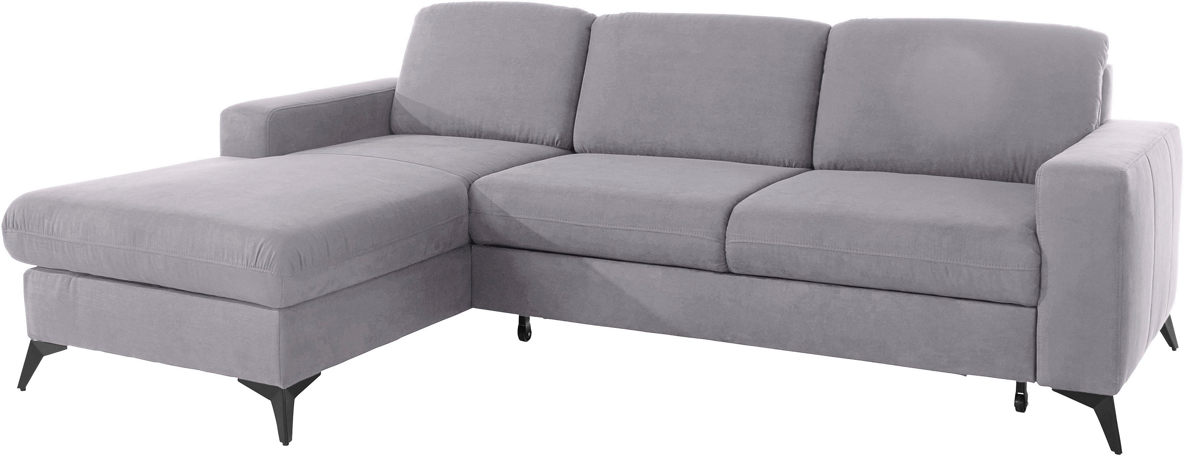Places of Style Ecksofa »Lolland L-Form«, Wahlweise mit Bettfunktion und Bettkasten, Federkern