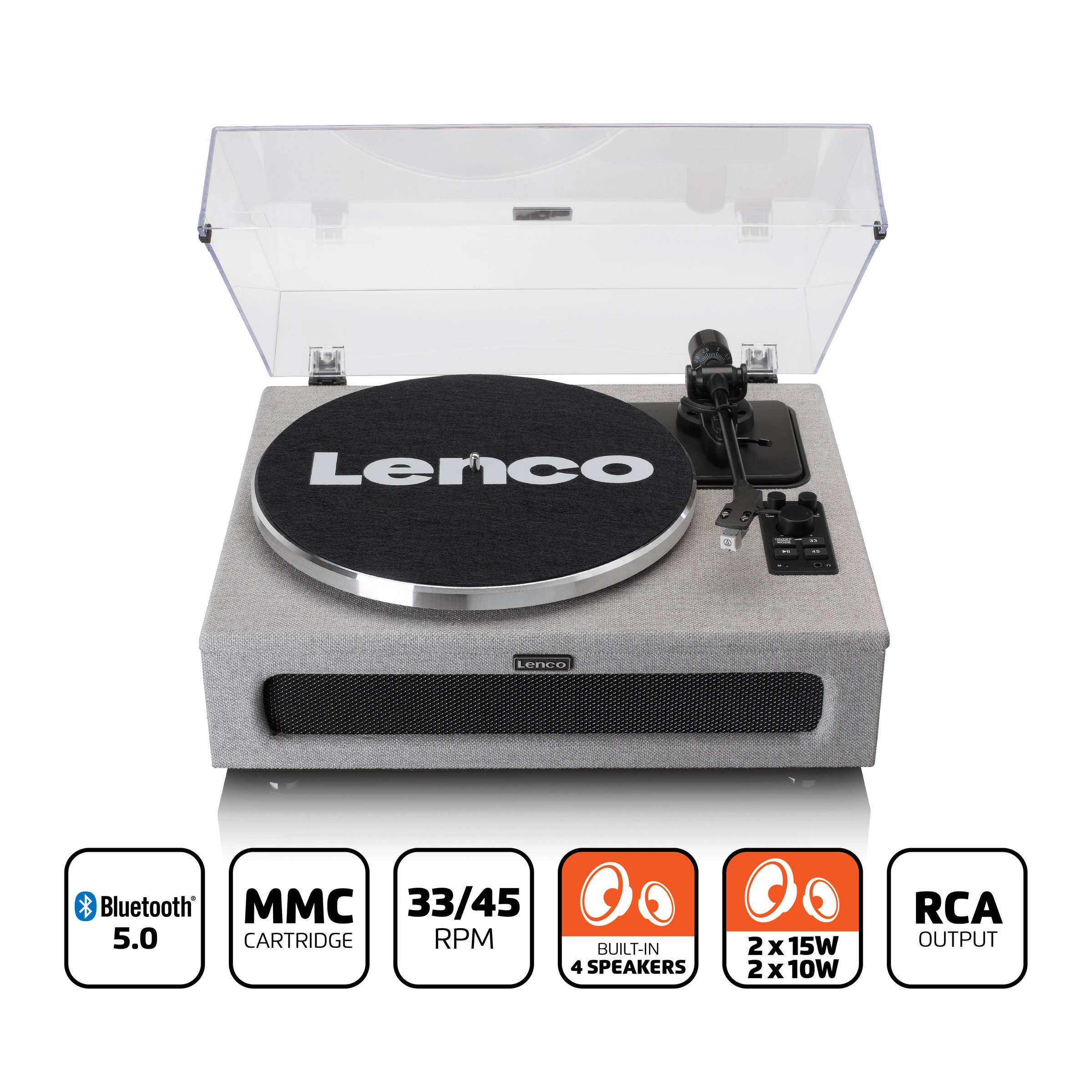 Lenco Plattenspieler »LS-440 grau/anthrazit«, Lautsprecher integriert, Bluetooth
