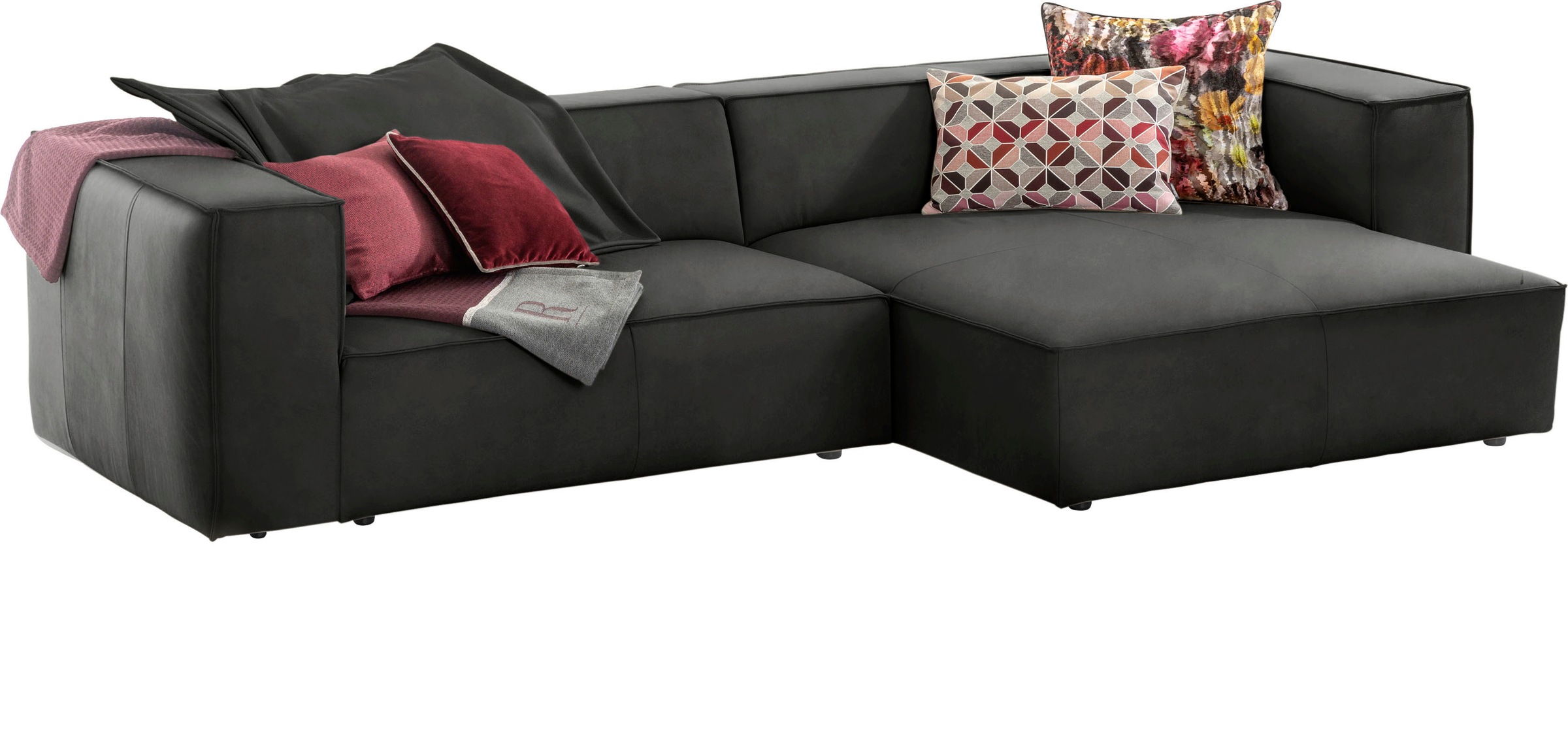 W.SCHILLIG Ecksofa »around-the-block, modern und elegant, bequem, L-Form«, mit eleganter Biese, mit Federkern