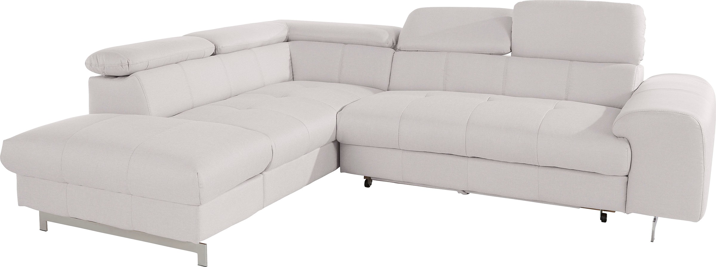 COTTA Polstergarnitur »Chef L-Form«, (Set, 2 tlg.), Set bestehend aus: Ecksofa mit Kopfteilverstellung & Hocker