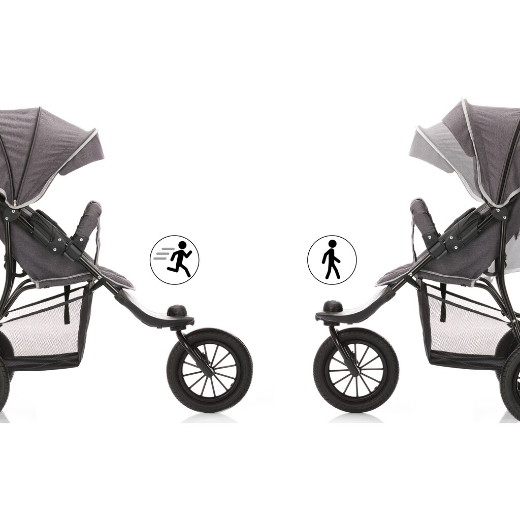 Fillikid Sport-Kinderwagen »Jogger, dunkelgrau melange«, 15 kg