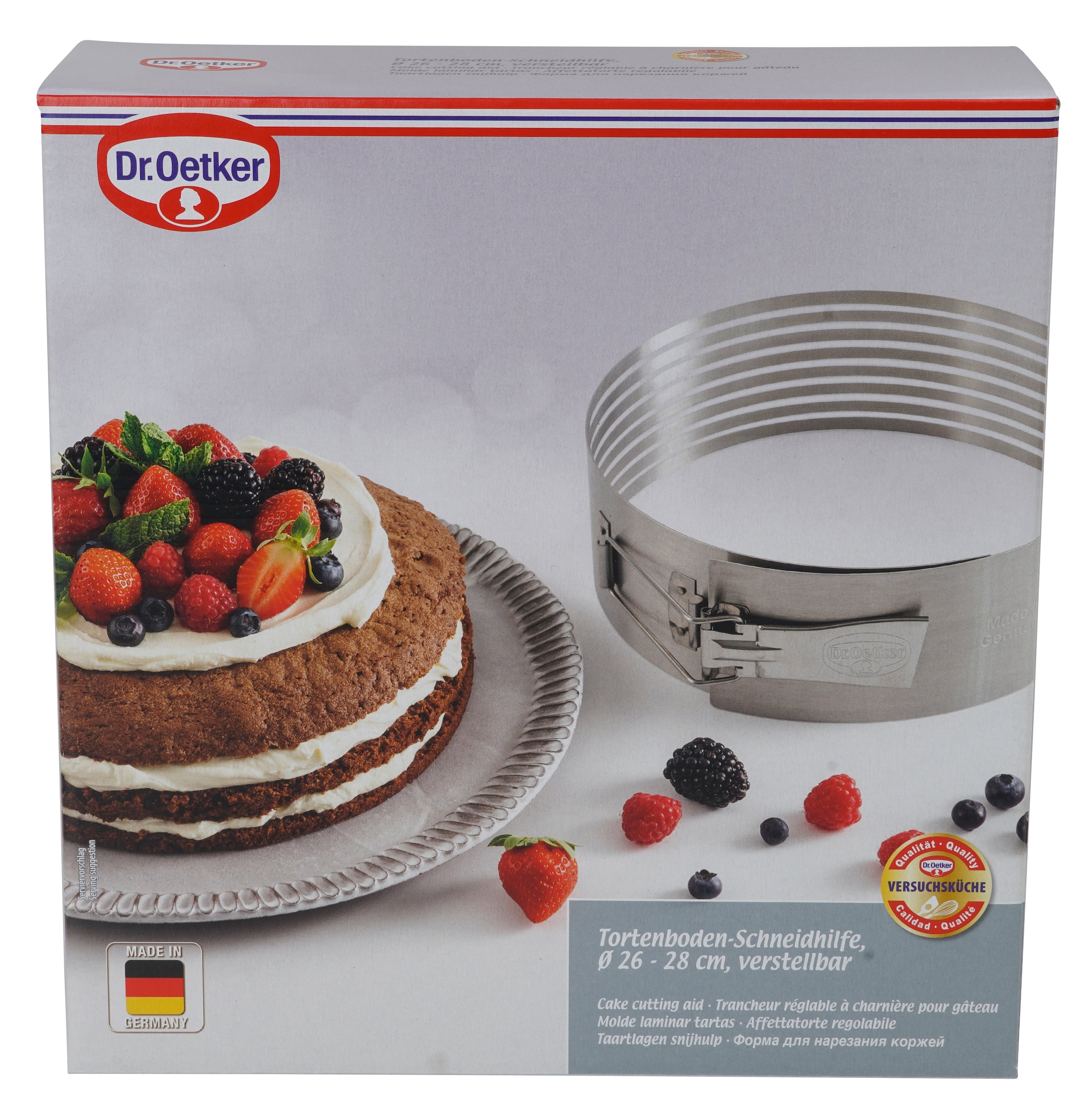 Dr. Oetker Tortenring »Verstellbare Tortenboden-Schneidhilfe aus Edelstahl«