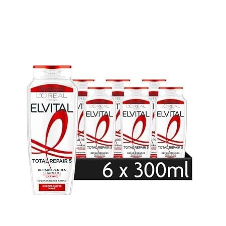 L'ORÉAL PARIS Haarspülung »L'Oréal Paris Elvital Total Repair 5 Spülung«, (Packung, 6 tlg.), Haarfaser wird in der Tiefe repariert, Struktur wird gestärkt.
