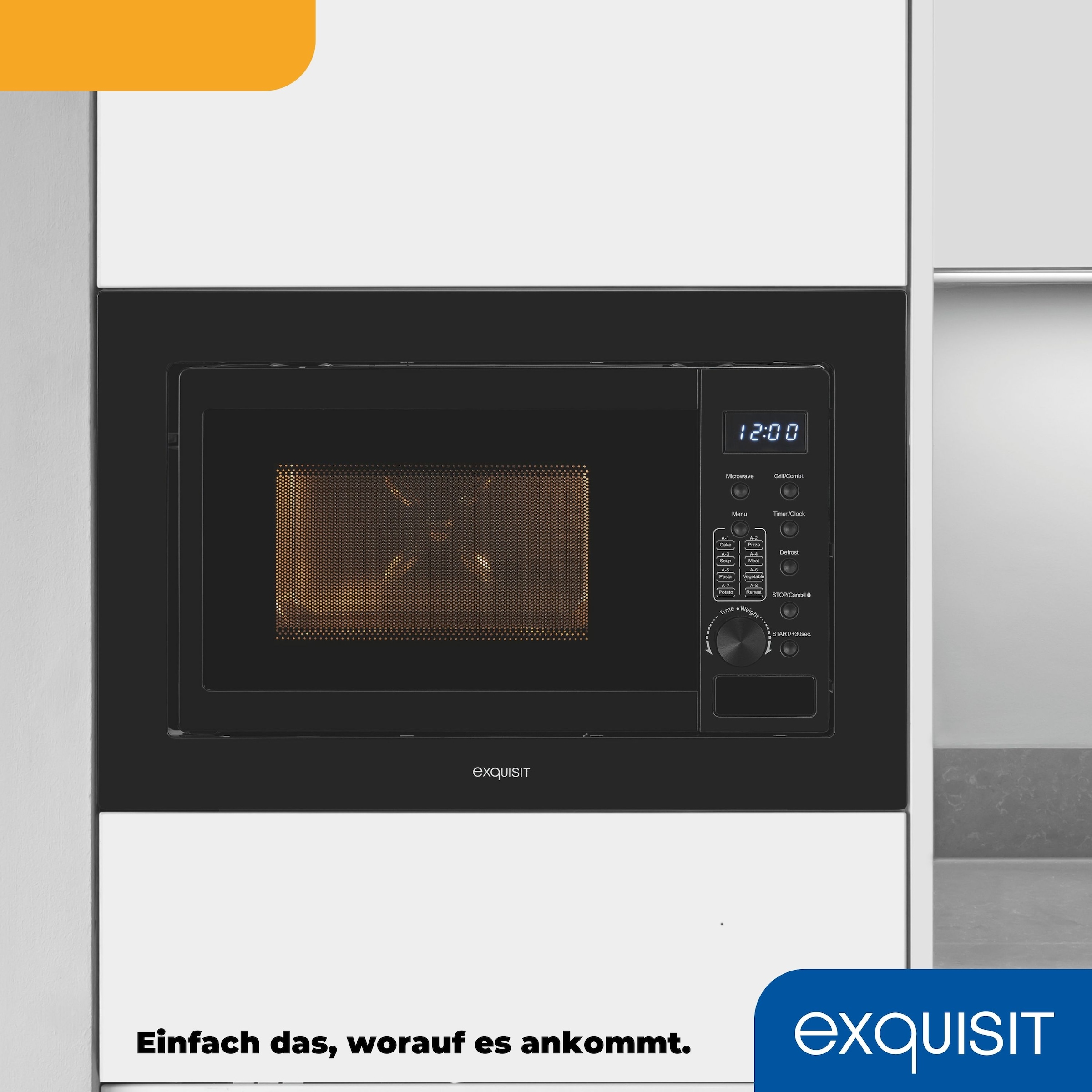 exquisit Einbau-Mikrowelle »EMW20-DG-020«, Grill-Mikrowelle, 1300 W