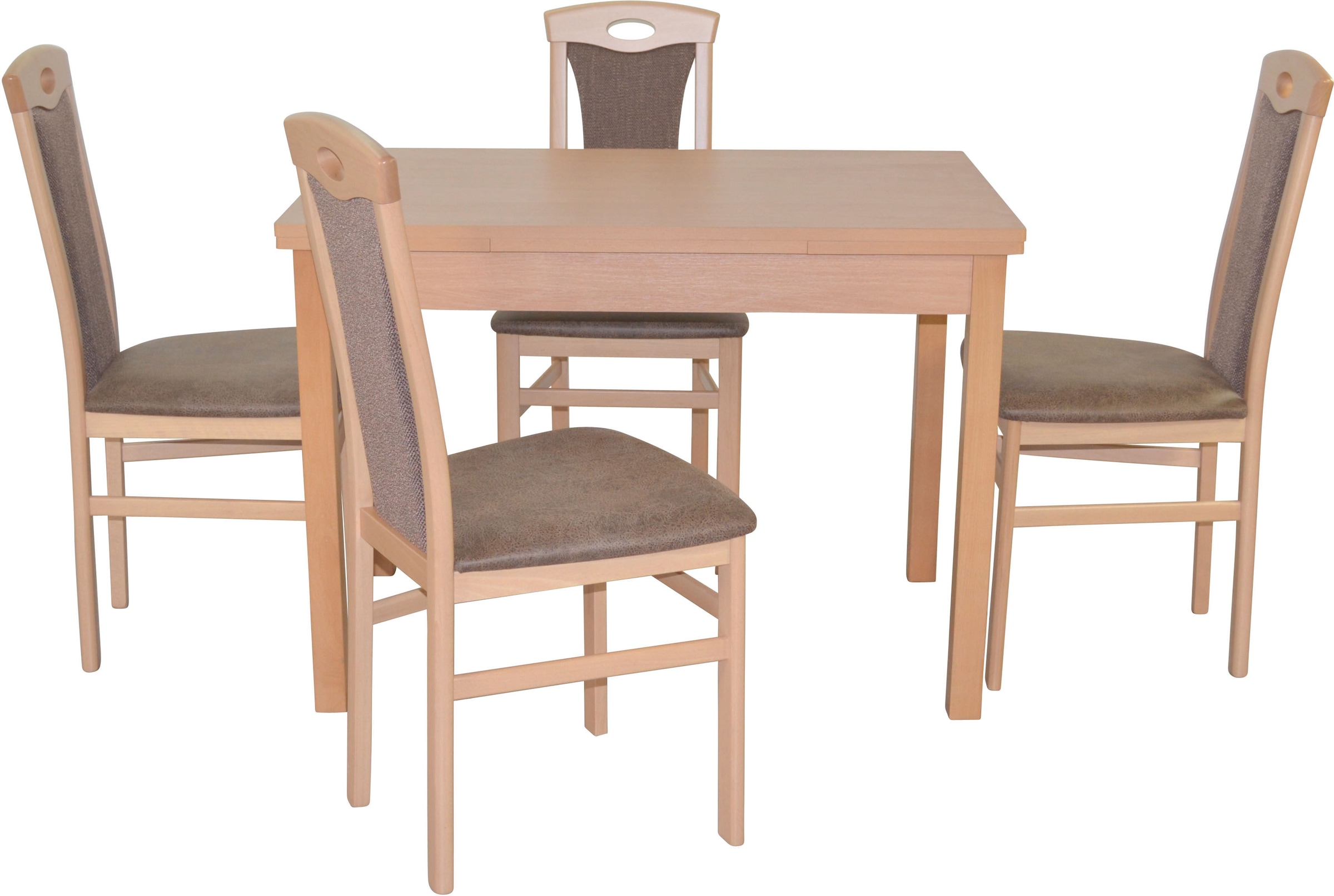HOFMANN LIVING AND MORE Essgruppe »5tlg. Tischgruppe«, (Spar-Set, 5 tlg., 5tlg. Tischgruppe), Stühle montiert