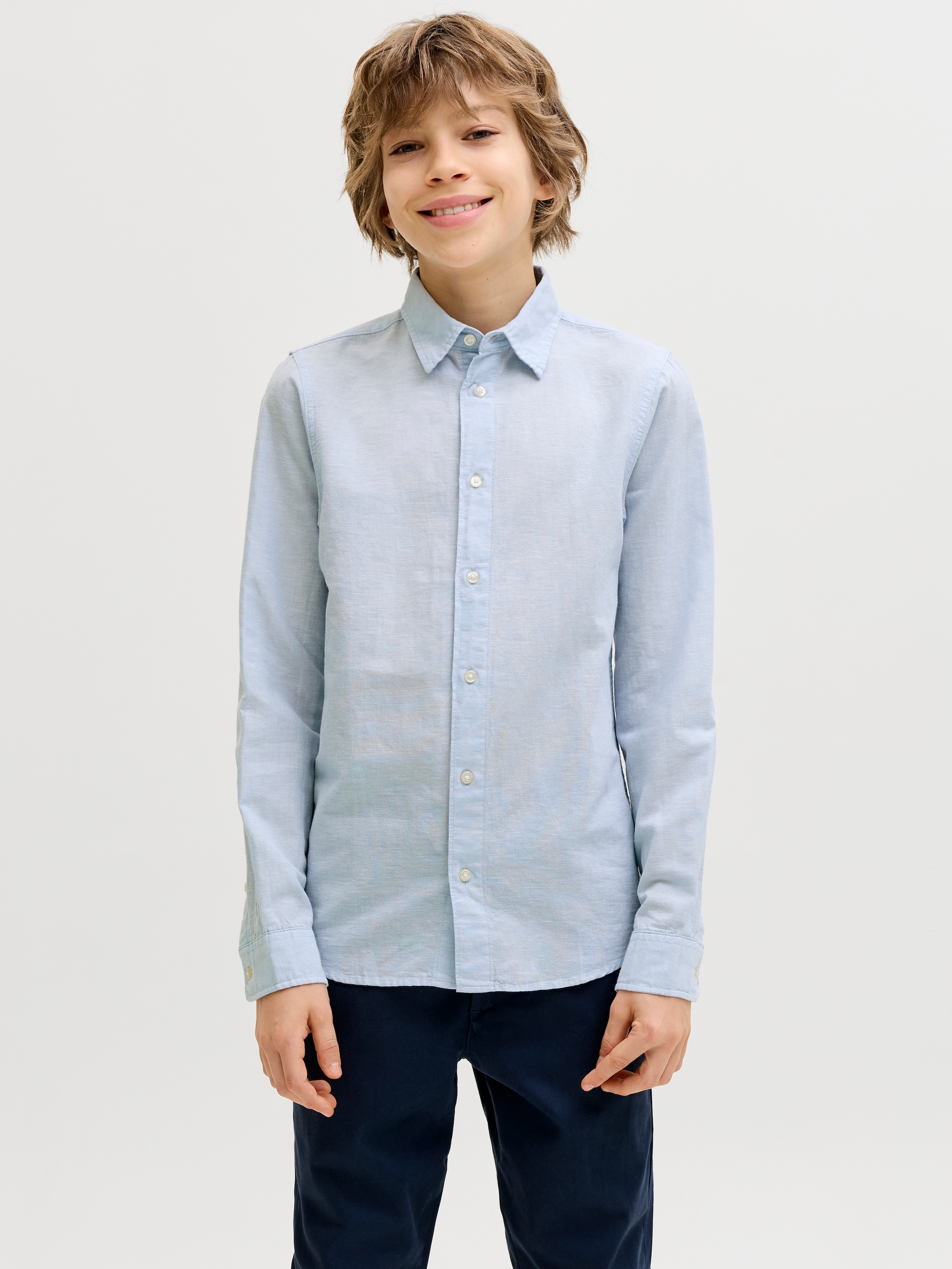 Jack & Jones Junior Langarmhemd »JJEBREEZE LINEN BLEND SHIRT L/S SN JNR«