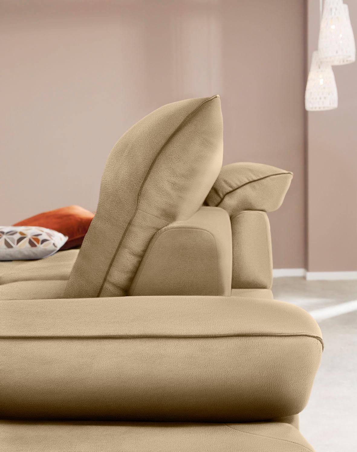 W.SCHILLIG Ecksofa »enjoy&MORE, Designsofa, elegant und bequem, L-Form«, Sitztiefenverstellung, Füße schwarz pulverbeschichtet, Breite 294 cm