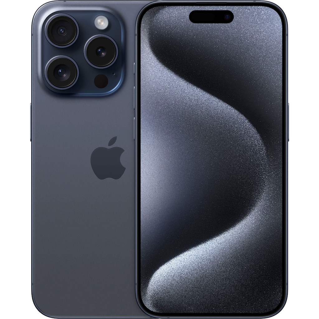 Apple Smartphone »iPhone 15 Pro 128GB«, blue titanium, 15,5 cm/6,1 Zoll, 128 GB Speicherplatz, 48 MP Kamera