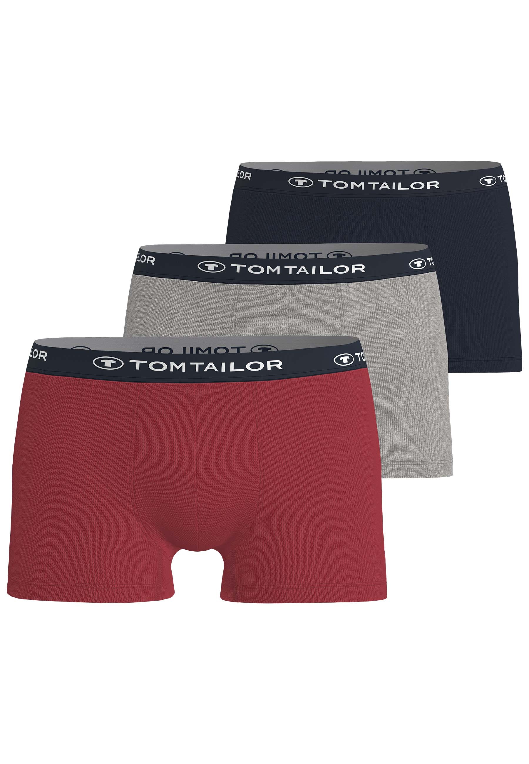 TOM TAILOR Boxershorts »Buffer« 3er Pack,  weich, bequem, basic, eng, Logobund, Baumwollmix
