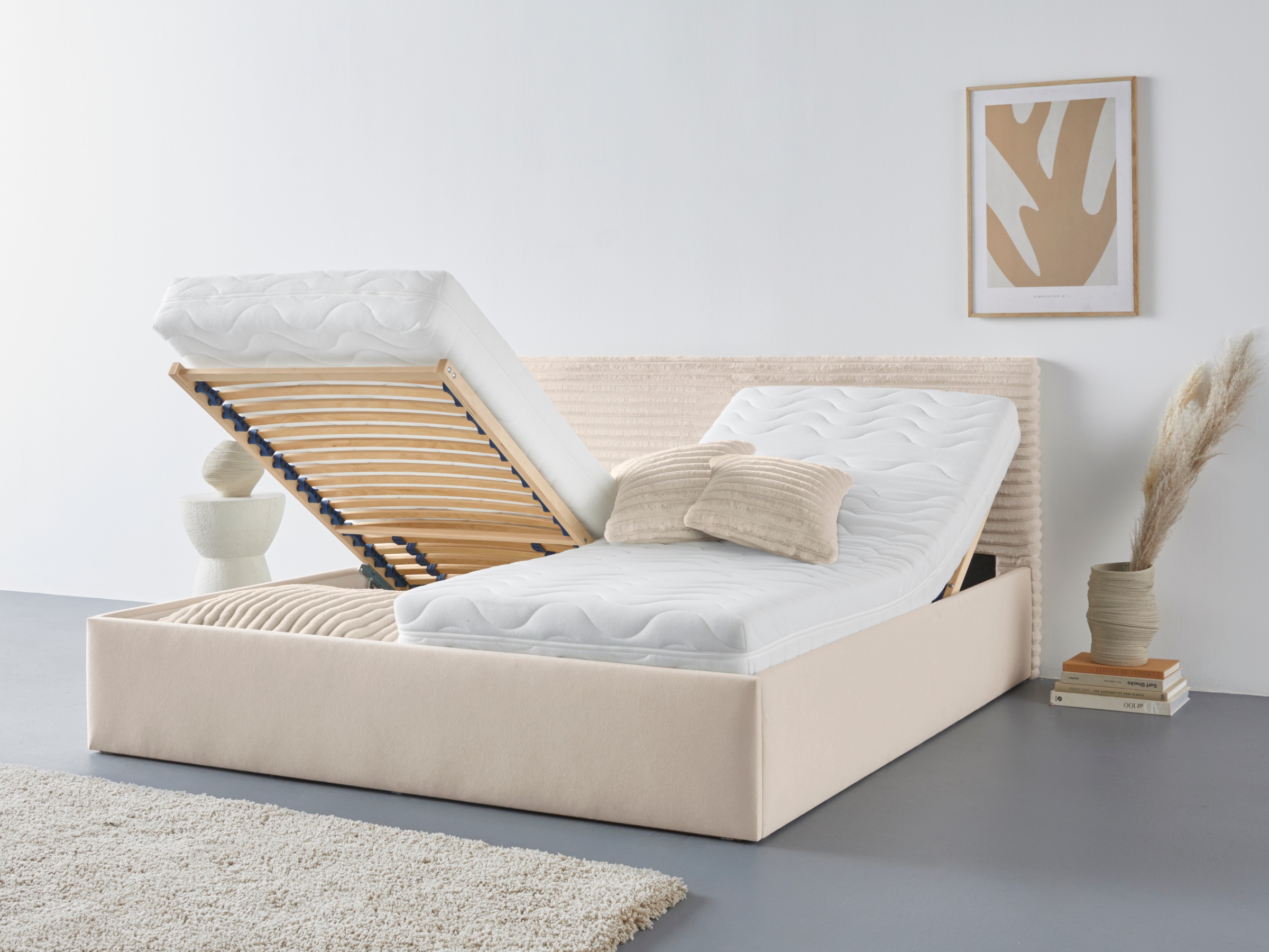 Westfalia Schlafkomfort Polsterbett »Vita«, auch mit Stauraum erhältlich, inkl. Kopfteilverstellung
