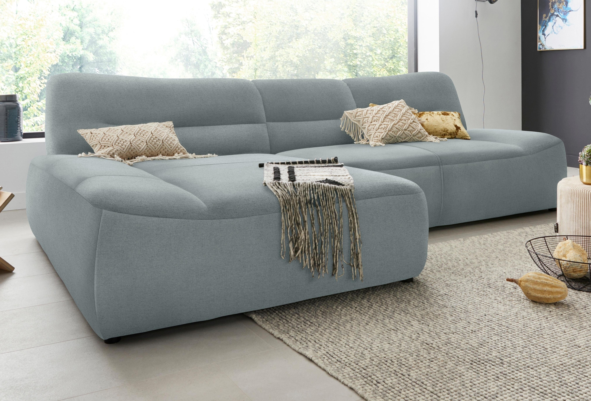 DOMO collection Ecksofa »Cesena moderne Polsterecke mit flachen Armlehnen, L-Form«, fester Sitzkomfort, frei im Raum stellbar