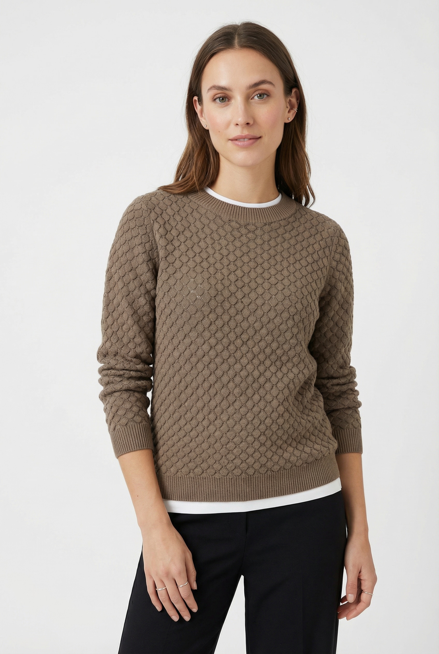 FREEQUENT Strickpullover »FQDODO« mit feinster Lochstickerei