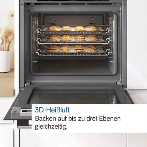 BOSCH Flex-Induktions-Herd-Set »HEB578BS1«, mit Backwagen, Pyrolyse-Selbstreinigung