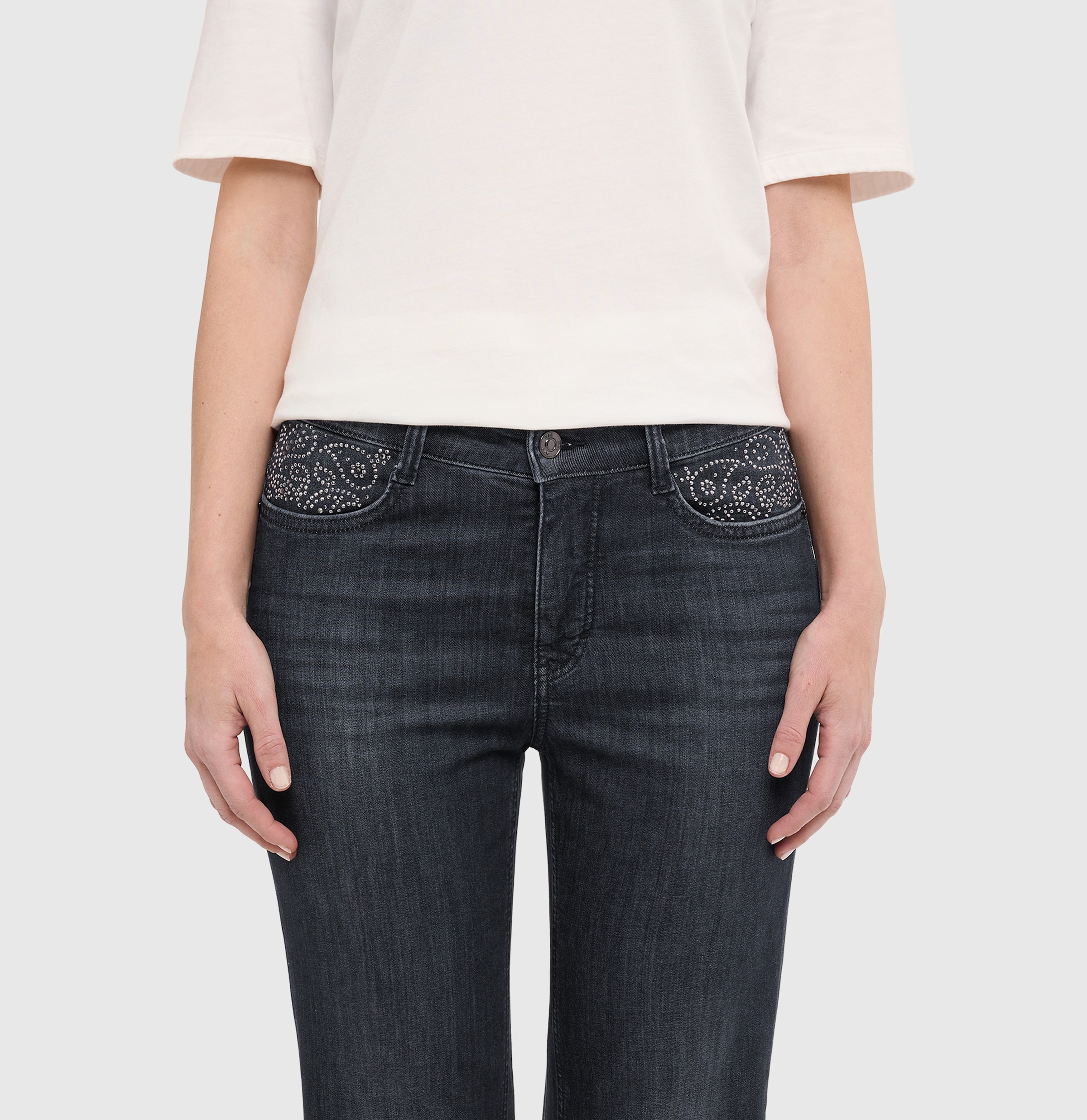 MAC Bootcut-Jeans Verzierung an den Vordertaschen