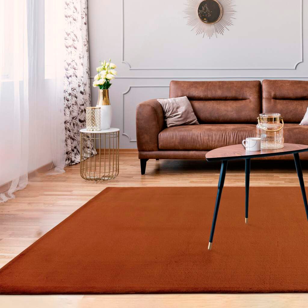 Carpet City Hochflor-Teppich »TOPIA 400«, rechteckig, 21 mm Höhe, Kunstfell-Teppich mit Kaninchenfell-Optik, Haptik, Schlafzimmer