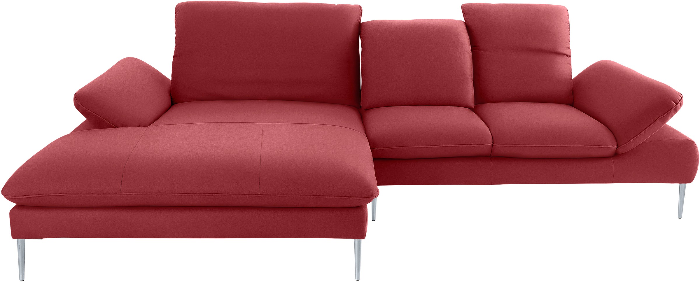 W.SCHILLIG Ecksofa »enjoy&MORE, Designsofa, elegant und bequem, L-Form«, mit Sitztiefenverstellung, Füße silber matt, Breite 310 cm