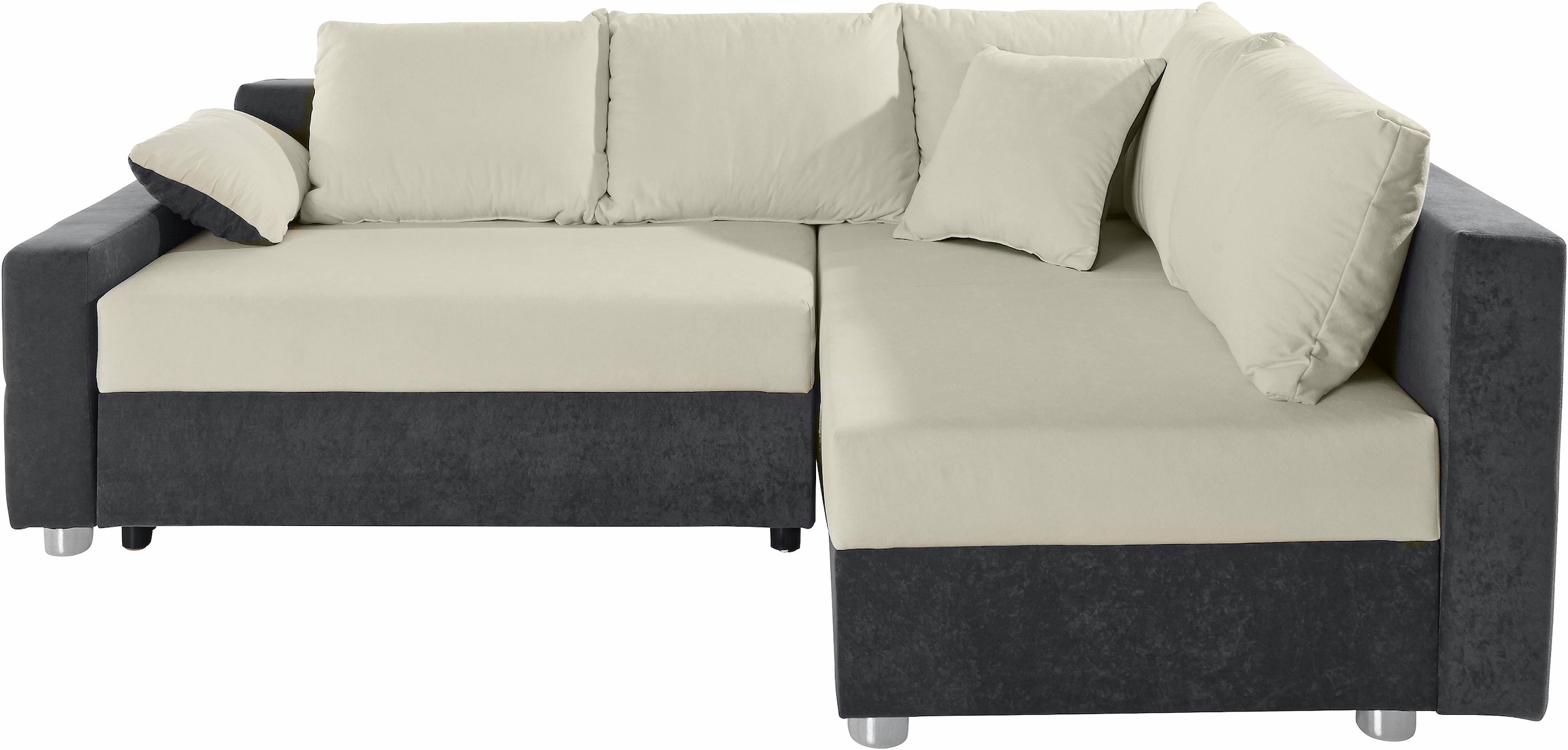 COLLECTION AB Ecksofa »Parma L-Form, B: 224 cm« Bettfunktion, Bettkasten & 2 Zierkissen, Federkern