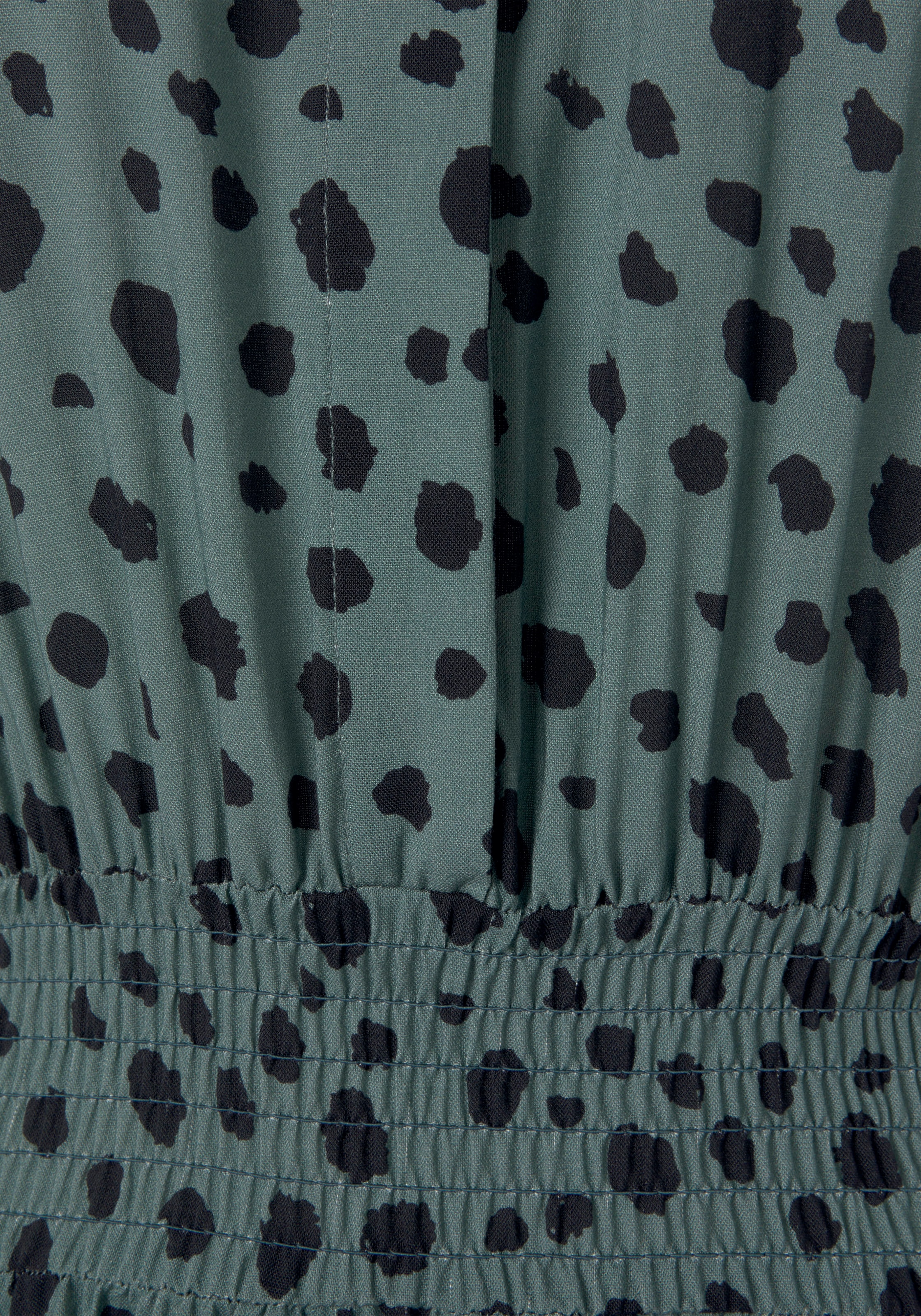 LASCANA Druckkleid, mit Punktedruck und asymmetrischem Saum, Hemdblusenkleid, Midikleid