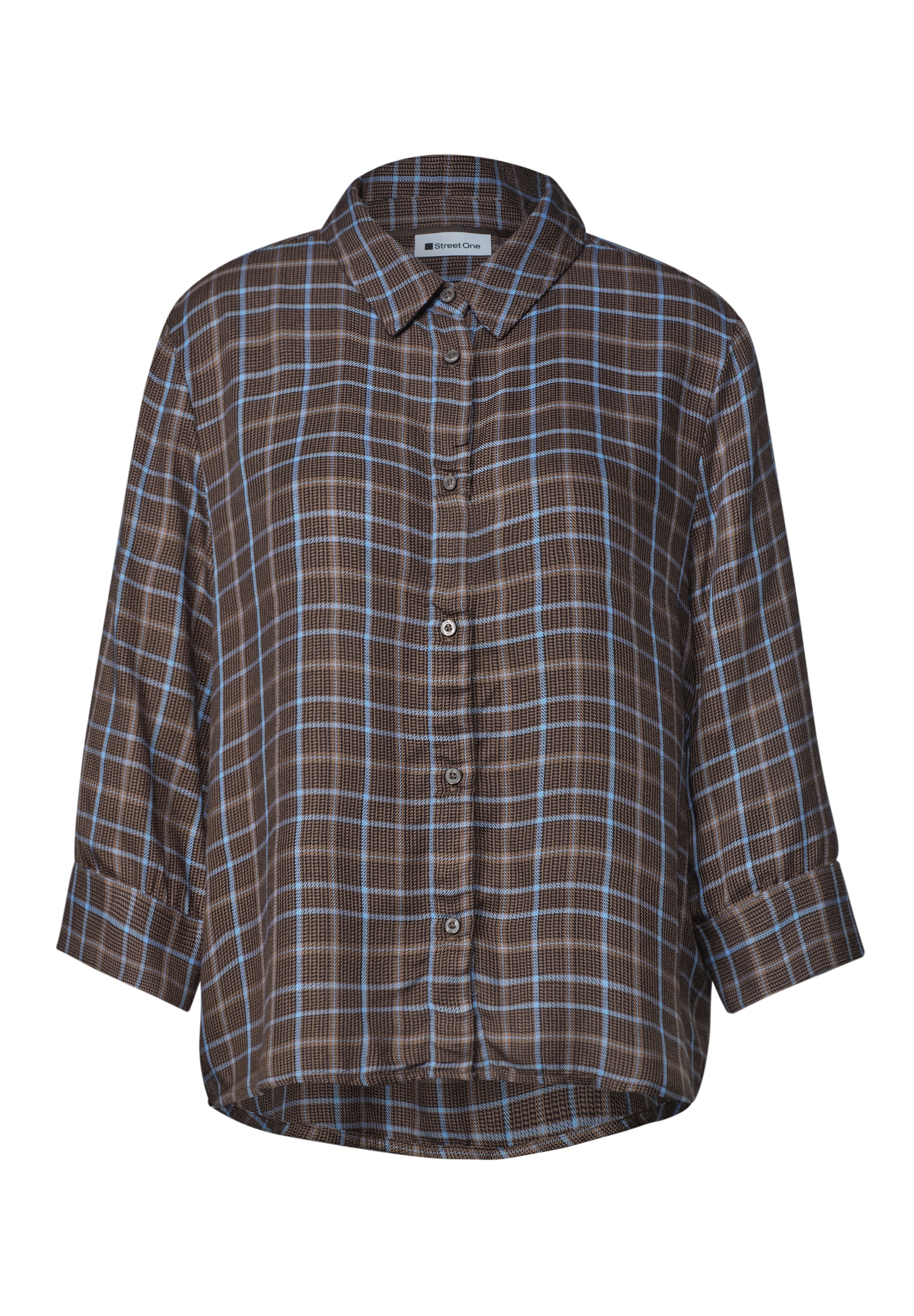 STREET ONE Karobluse 3/4-Arm mit Hemdblusenkragen