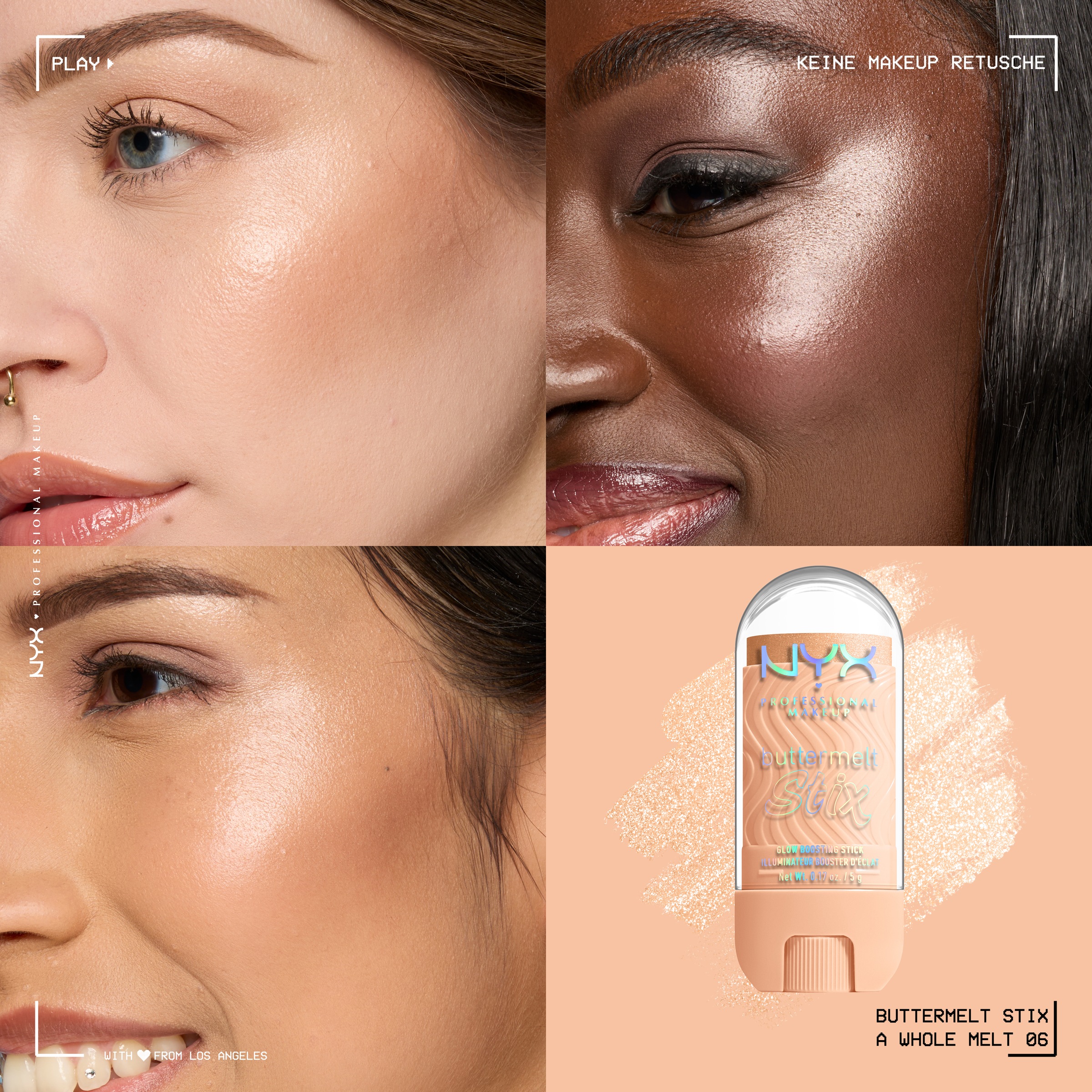 NYX PROFESSIONAL MAKEUP Highlighter »BUTTERMELT STIX GLOW BOOSTING HIGHLIGHTER STICK« mit Cupuaçu- und Kokosnussbutter, für einen ultimativen Glow