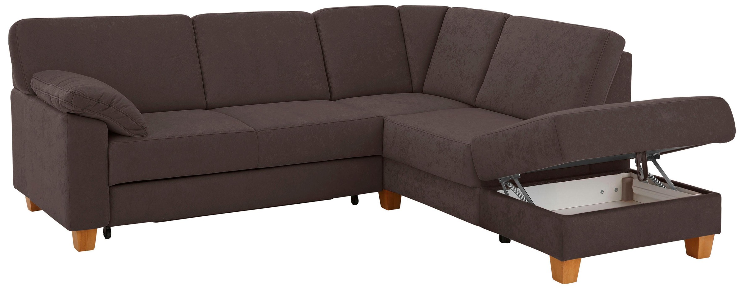 Home affaire Ecksofa »Belfort L-Form«, mit Federkern, wahlweise mit Bettfunktion und Stauraum