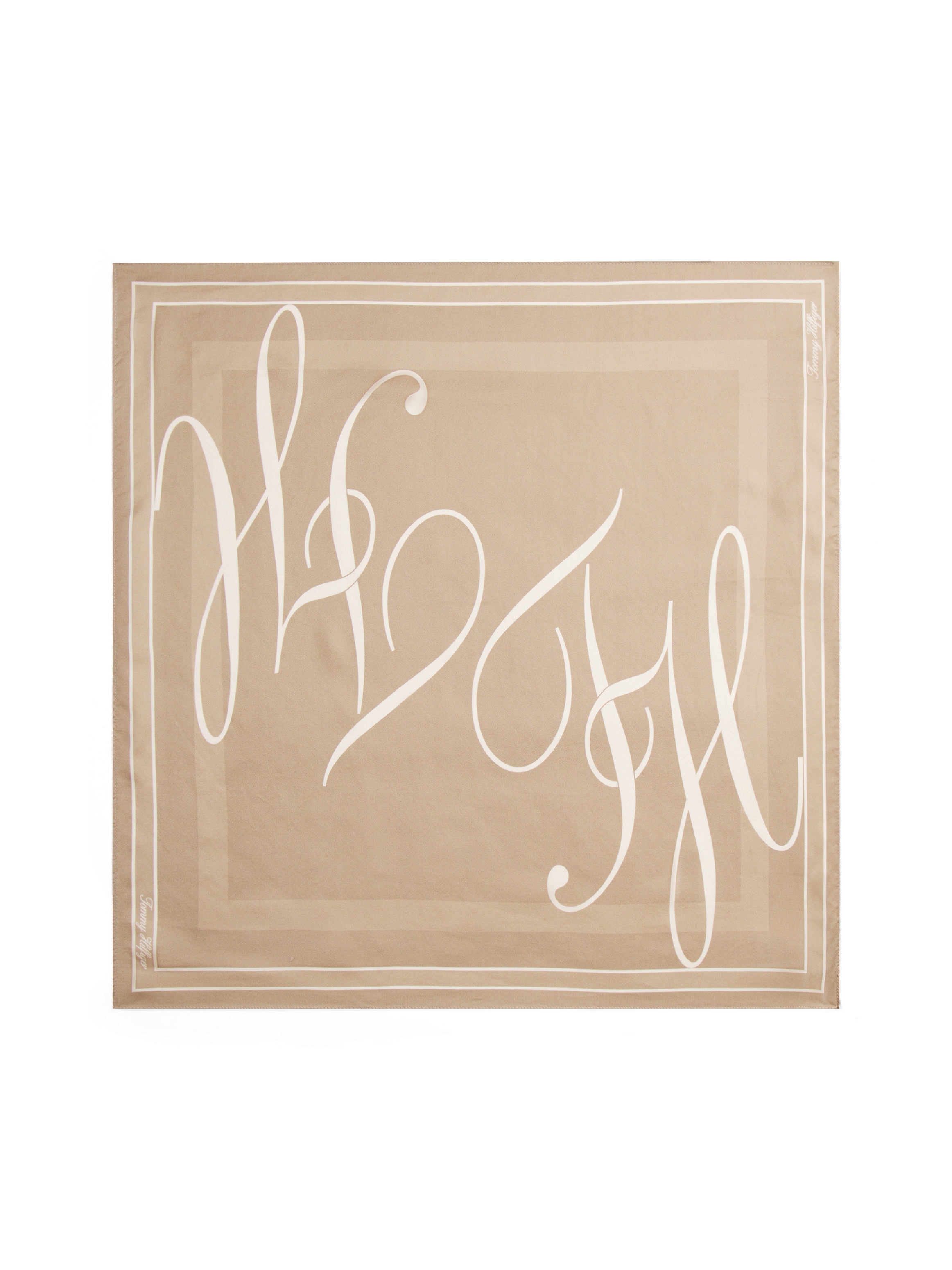 Tommy Hilfiger Halstuch »TH HERITAGE SCRIPT SILK SCARF«, quadratisch, aus reiner Seide mit Logo, Maße 50 xs0 cm