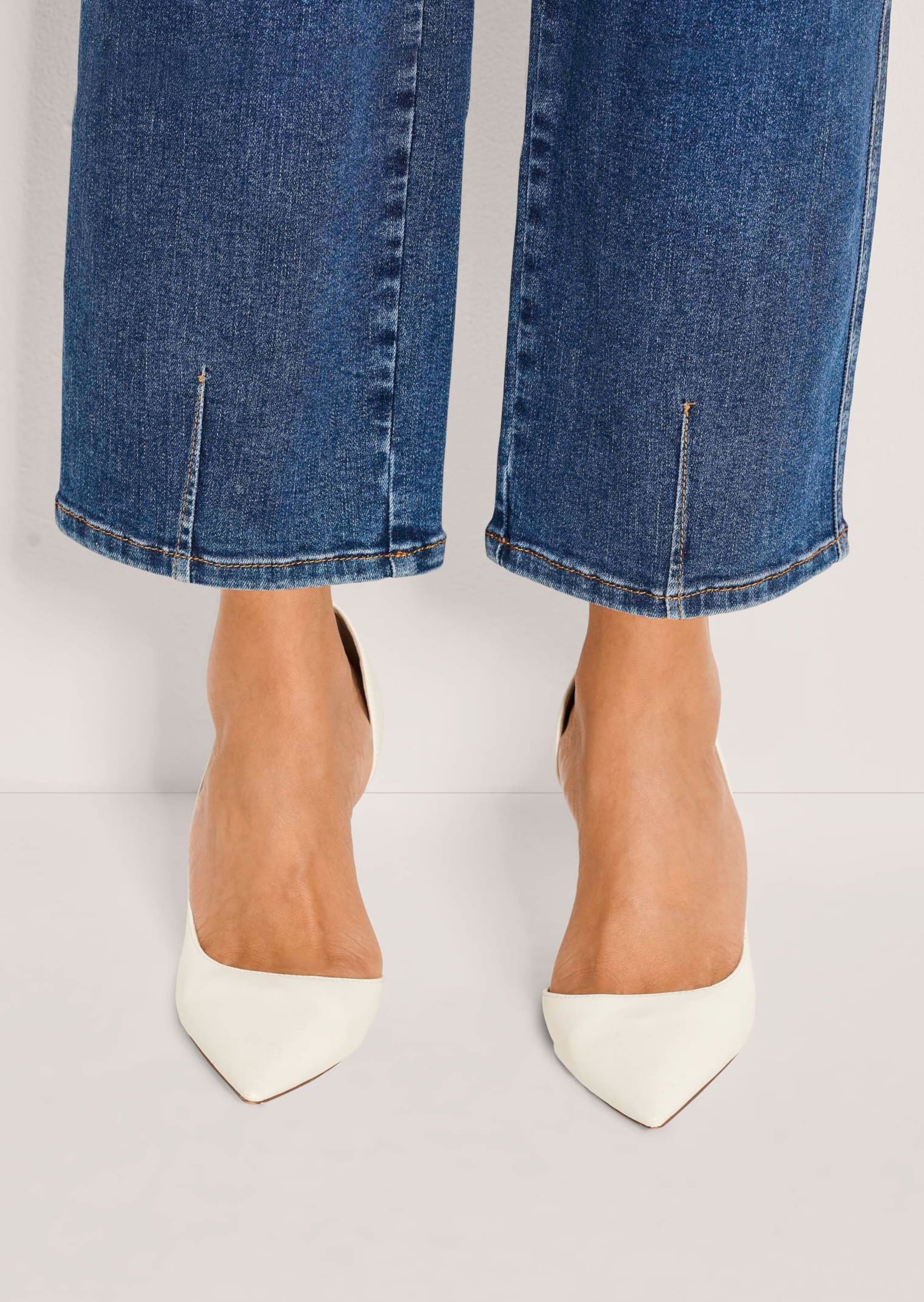 MADELEINE Regular-fit-Jeans »Jeans Baumwollhose mit Saumabnähern« Jeans mit modischem Saumabnäher