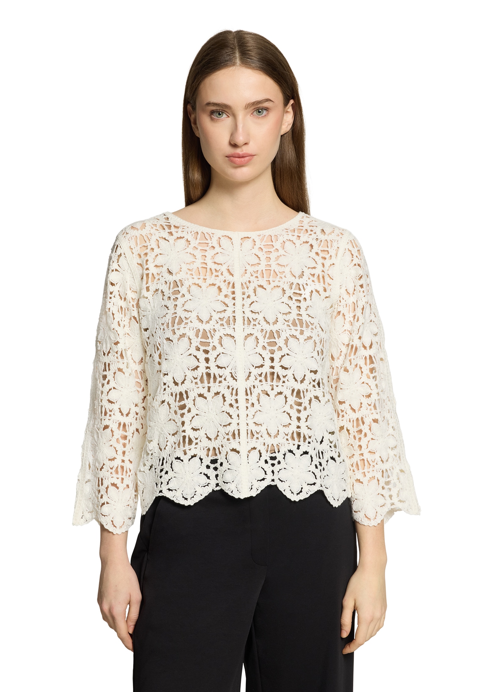 Betty Barclay Rundhalspullover »Lochstrick-Pullover mit U-Boot-Ausschnitt«