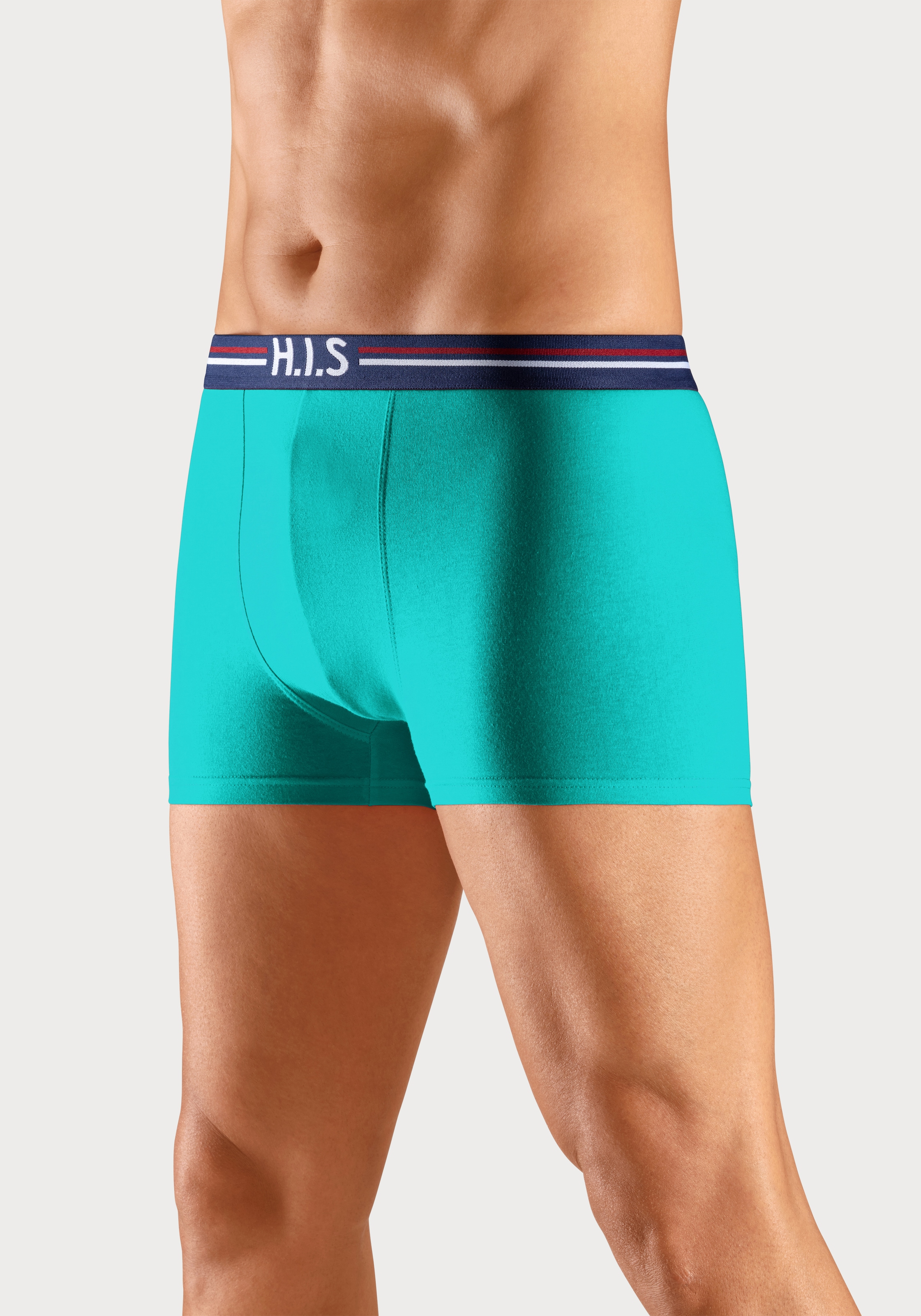 H.I.S Boxer »Boxershorts für Herren«, (Packung, 5 St.), mit Streifen und Markenlogo im Bund