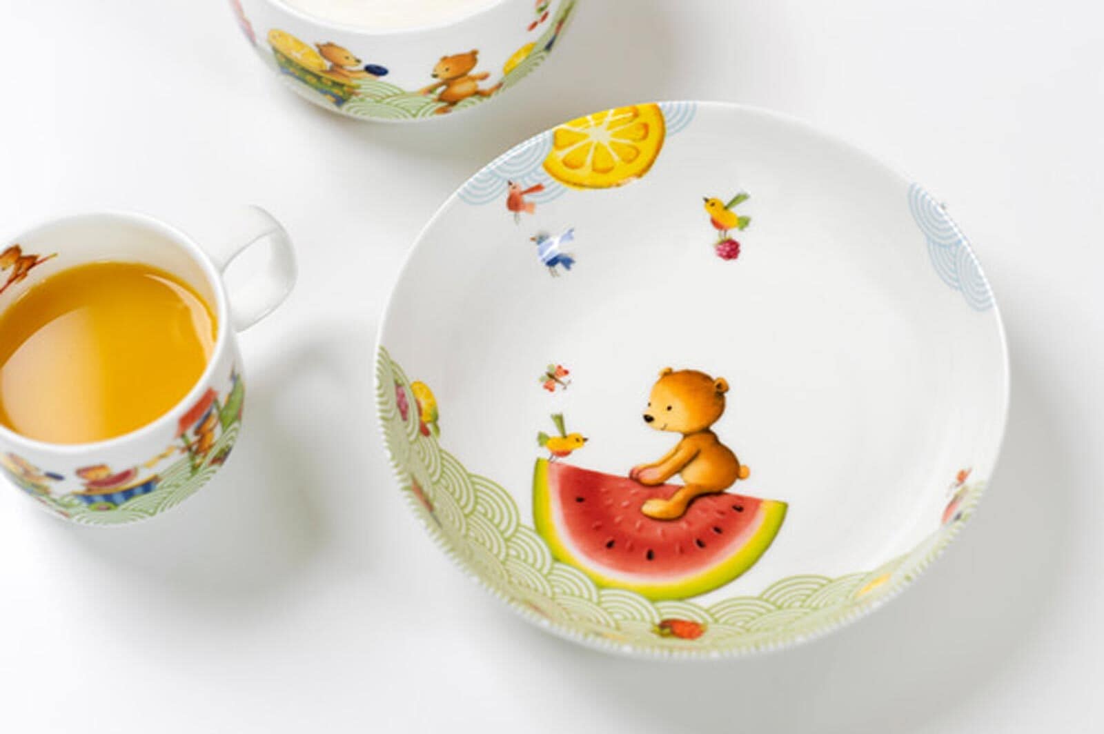 Villeroy & Boch Kindergeschirr-Set »Kindergeschirr Hungry as a Bear 2er Set bunt« Spülmaschinenfest, Mikrowellensicher