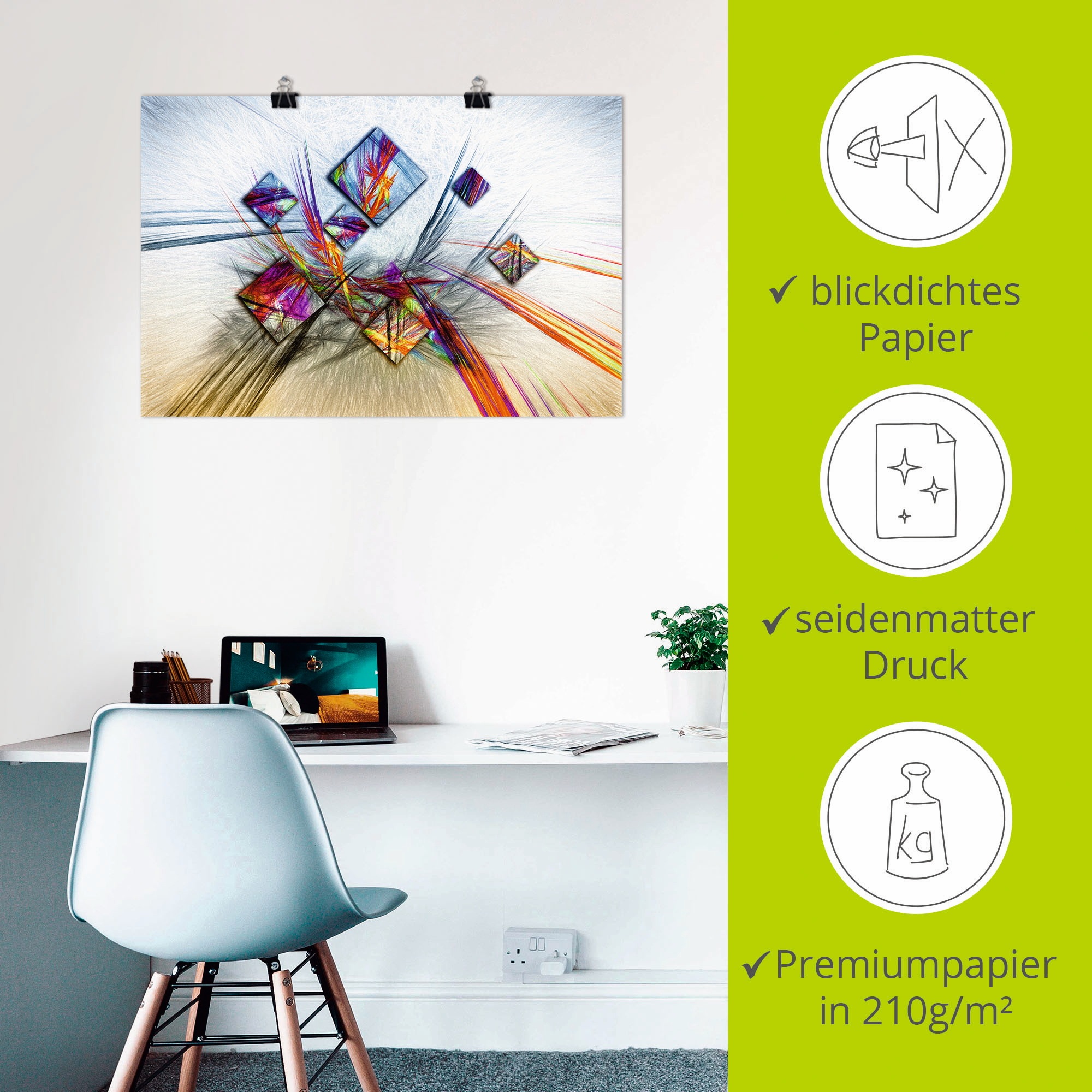 Artland Wandbild »Digitale abstrakte Malerei«, Muster, (1 St.), als Leinwandbild, Poster in verschied. Größen