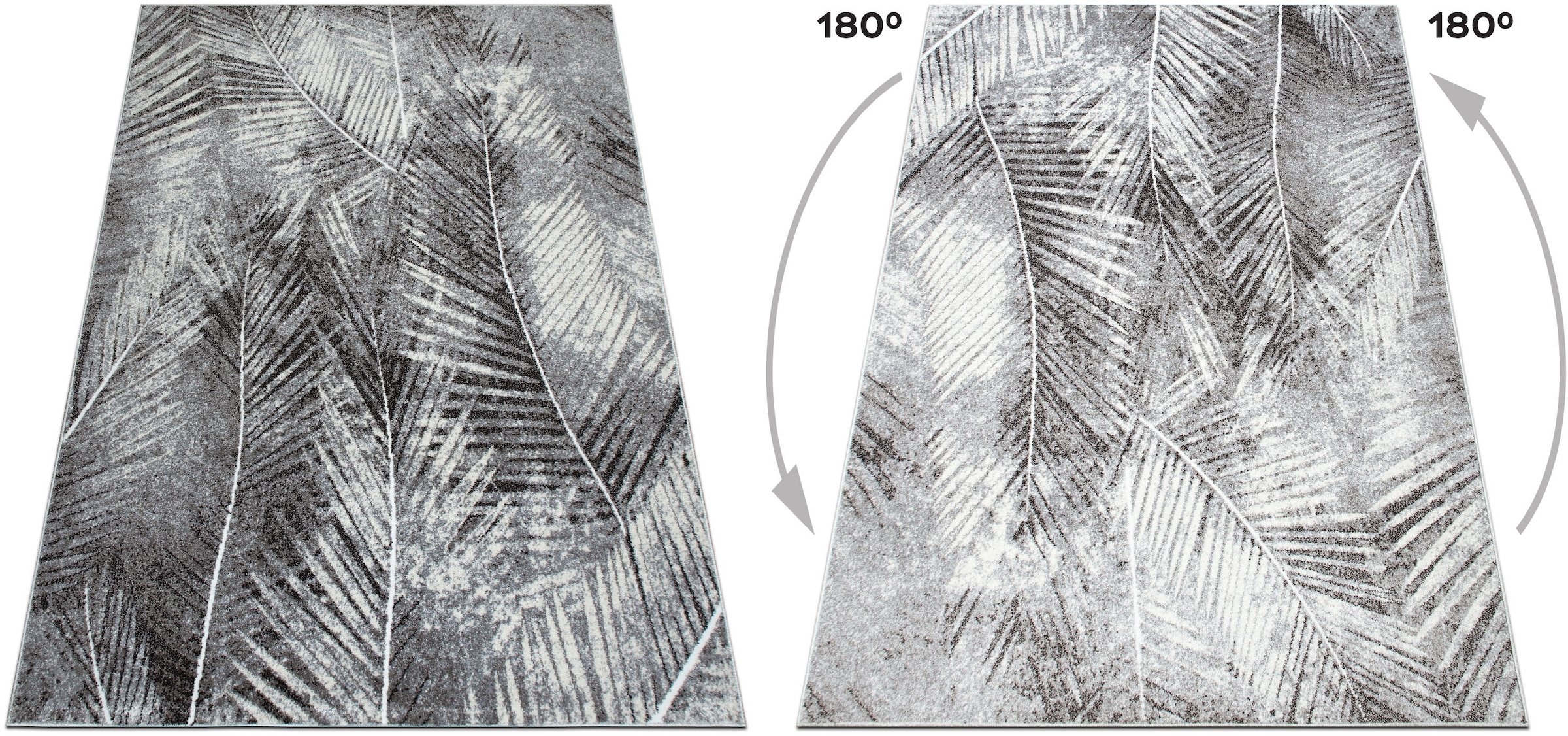 OTTO home Teppich »Kiliv, modernes Blatt Design« rechteckig 9 mm Höhe mit besonders weichem Flor, Kurzflor,