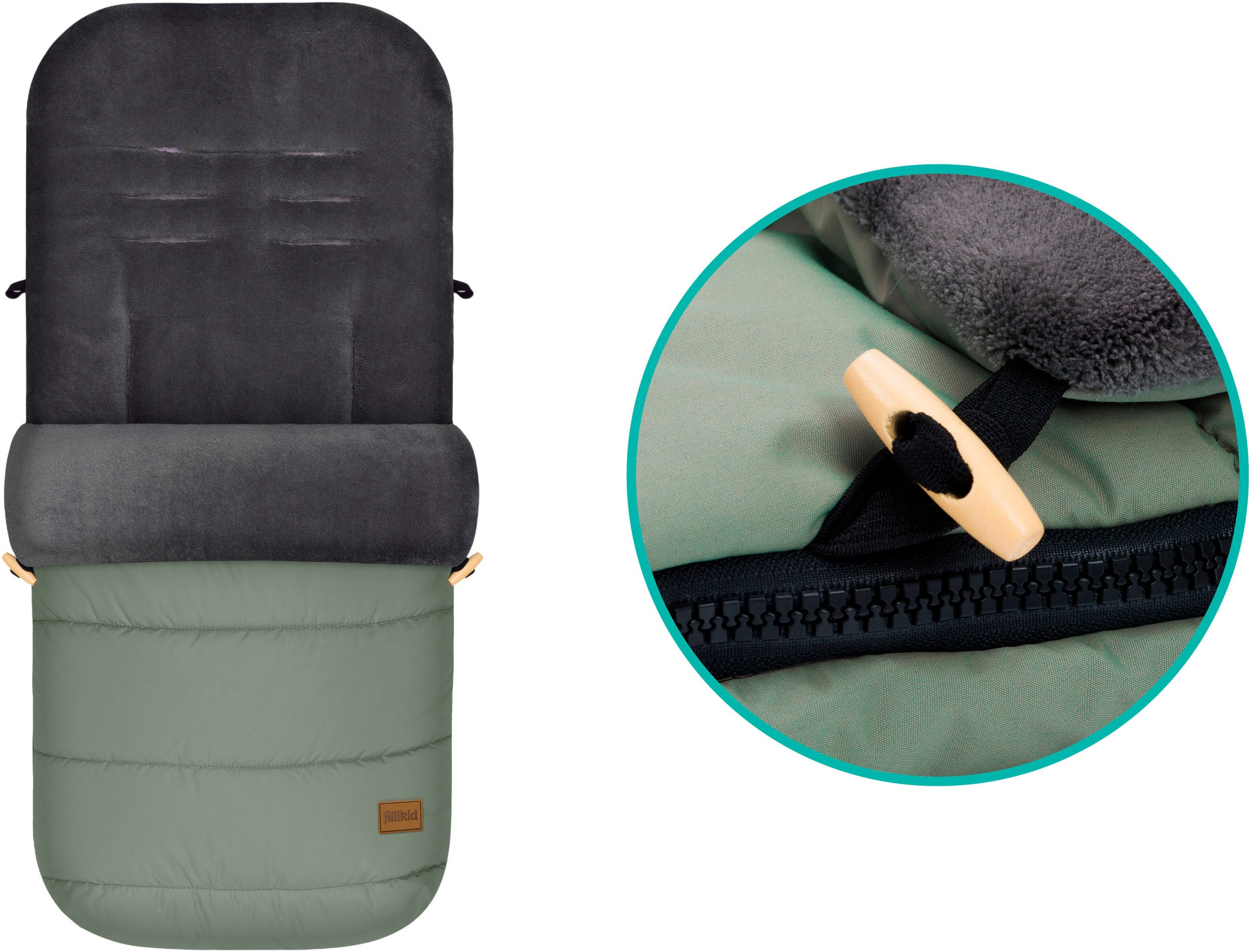 Fillikid Fußsack »Lanin Polyester Winterfußsack, salbei«