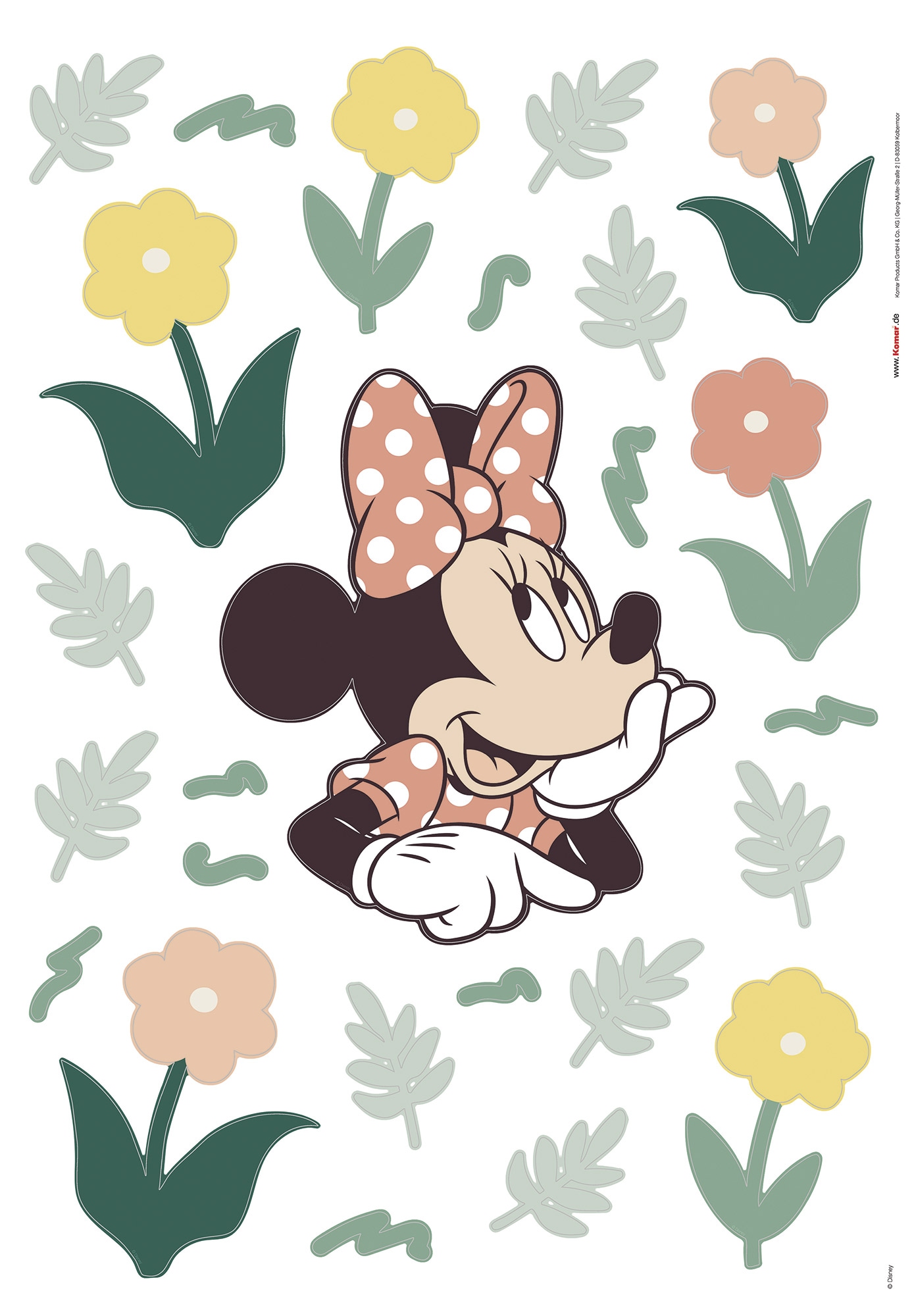 Komar Wandtattoo »Disney Minnie Mouse Beauty in Bloom«, (1 St.), 50 x 70 cm (Breite x Höhe) - Kinderzimmer, Wandsticker