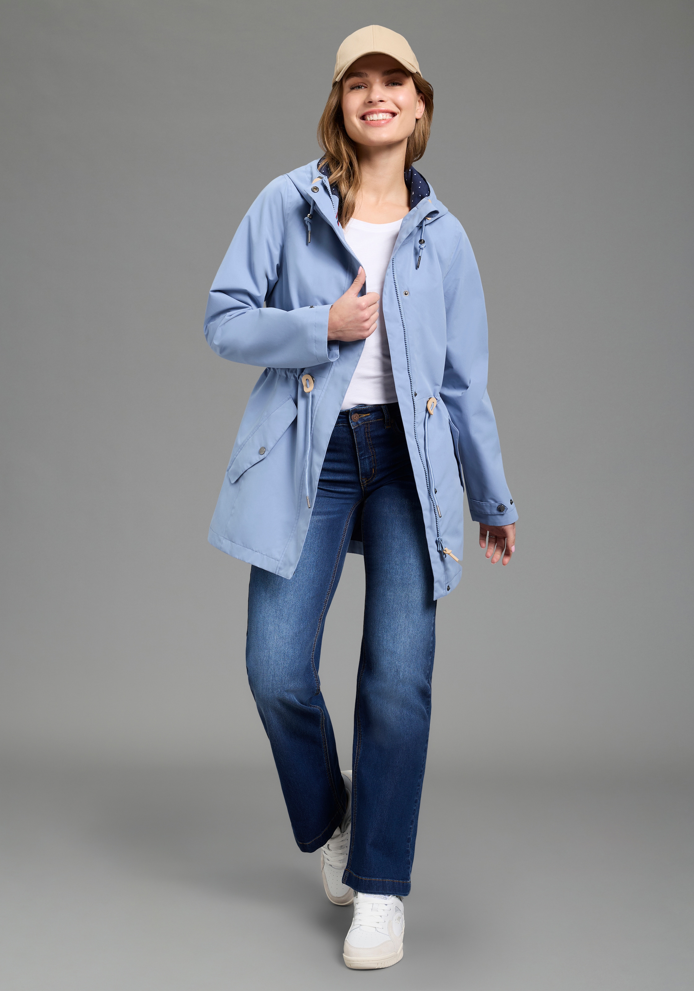 KangaROOS Outdoorjacke mit Kapuze Übergangsjacke mit Kapuze und Kordelzug