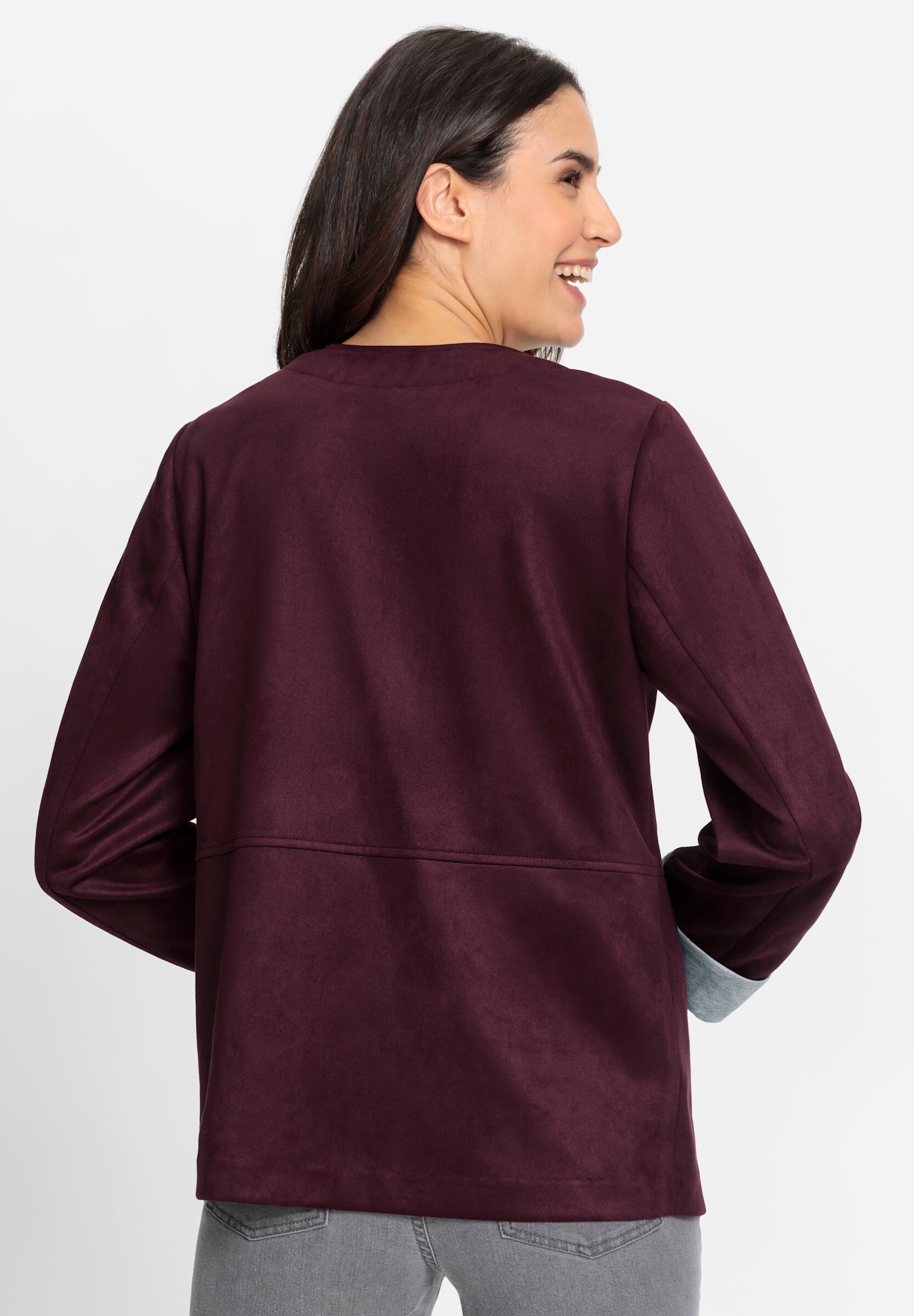 Witt Blusenblazer »Lederimitat-Blazer Lederimitat-Blazer in Velours-Optik«