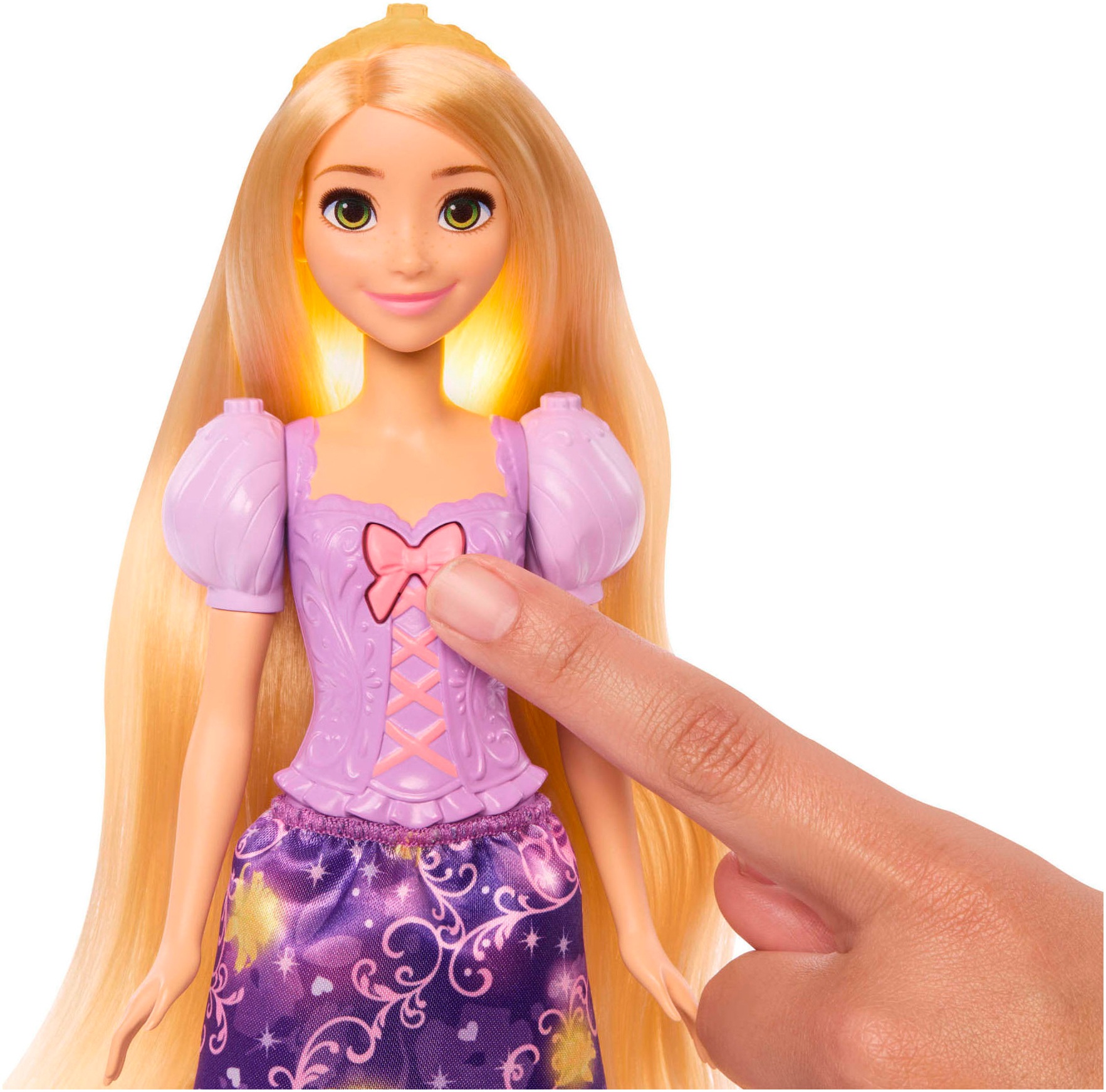 Mattel® Anziehpuppe »Disney Prinzessin, Feature Rapunzel Puppe« mit Leuchteffekt
