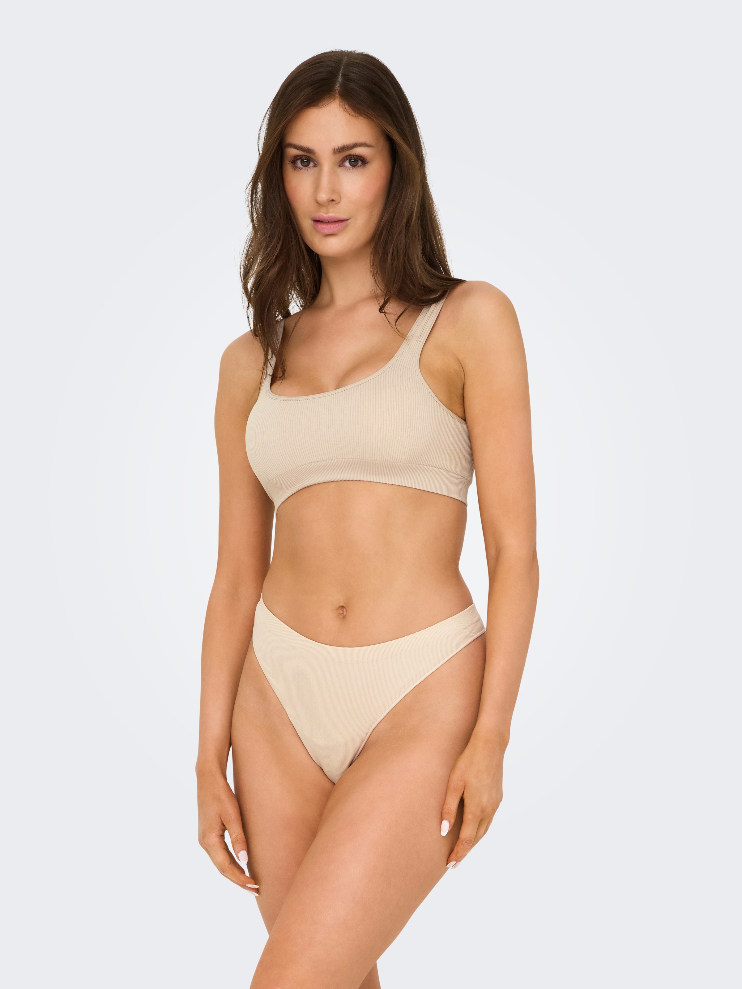 ONLY T-String »ONLVICKY RIB S-LESS THONG 3-PK NOOS«, (Packung, 3 St.)
