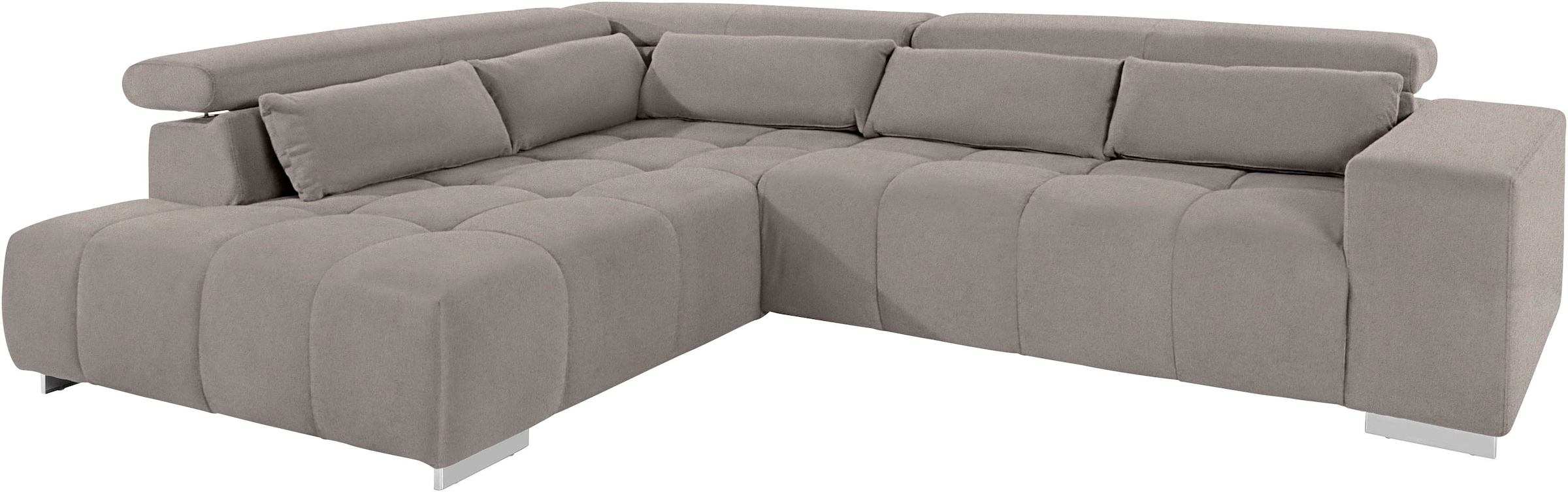 COTTA Ecksofa »Orion L-Form, B: 310 cm« Kopfteilverstellung & 5 Nierenkissen