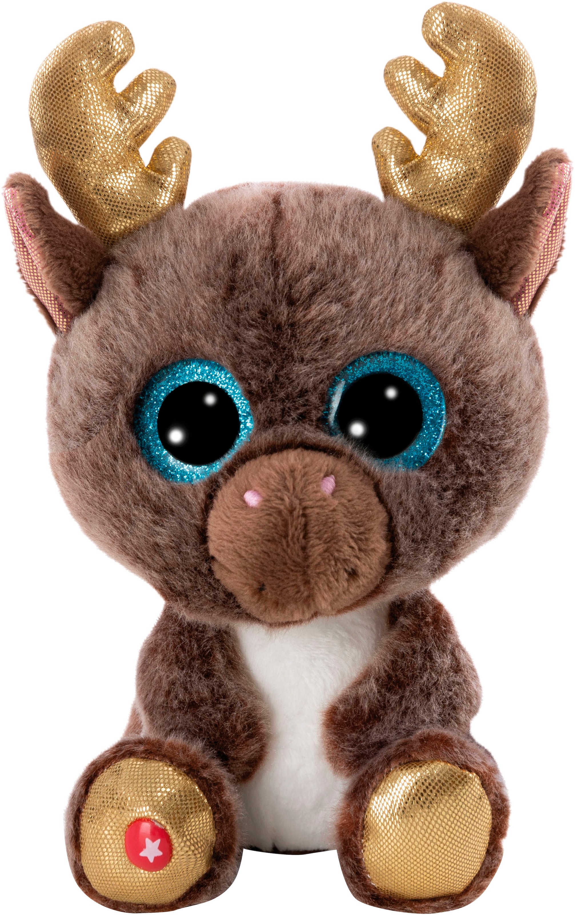 Nici Kuscheltier »Glubschis, Rentier Chocolate Mousse, 15 cm schlenkernd«, schlenkernd; enthält recyceltes Material (Global Recycled Standard)