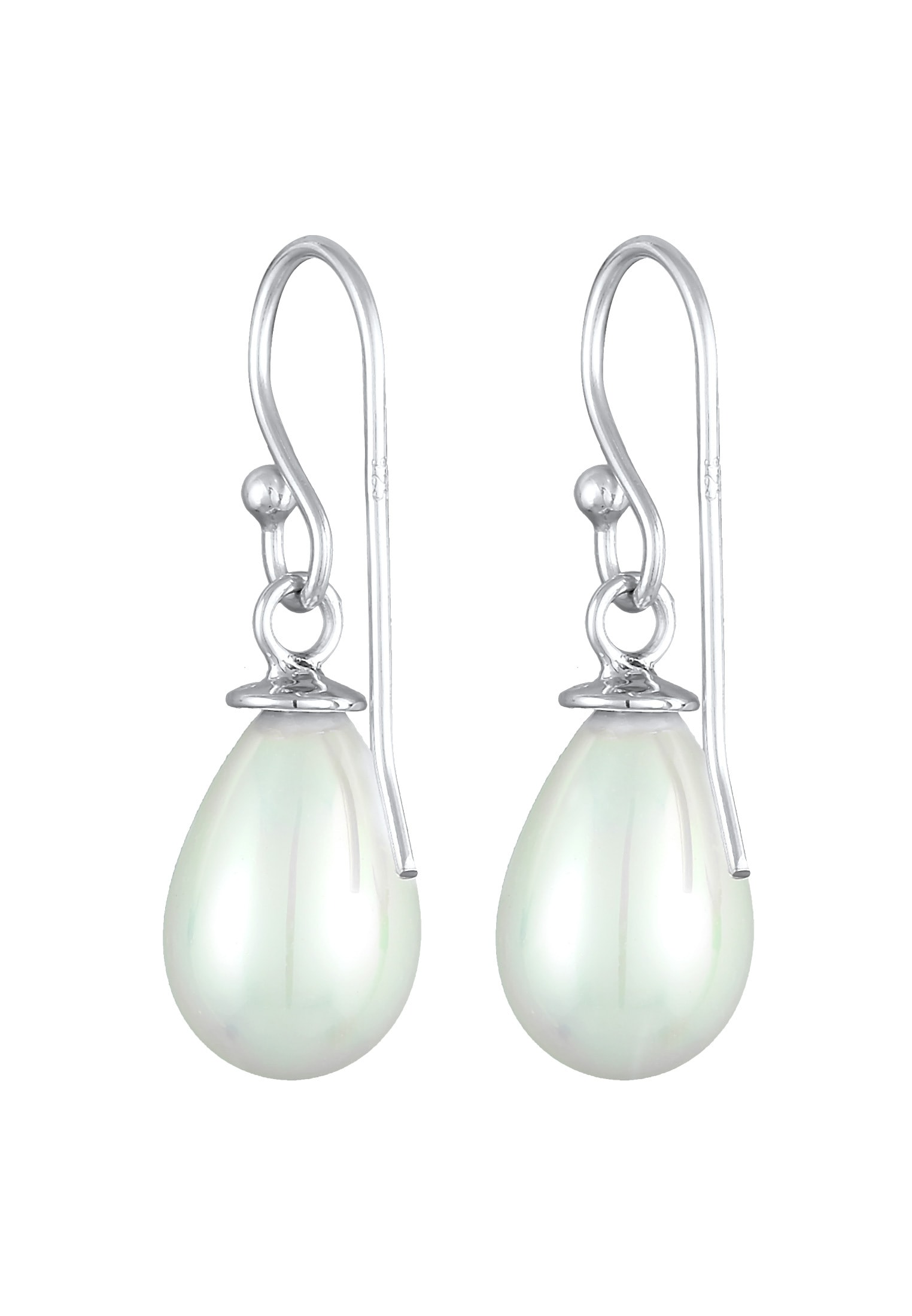 Nenalina Paar Ohrhänger »Ohrringe Hänger Muschelkernperle Oval Klassisch 925 Silber«