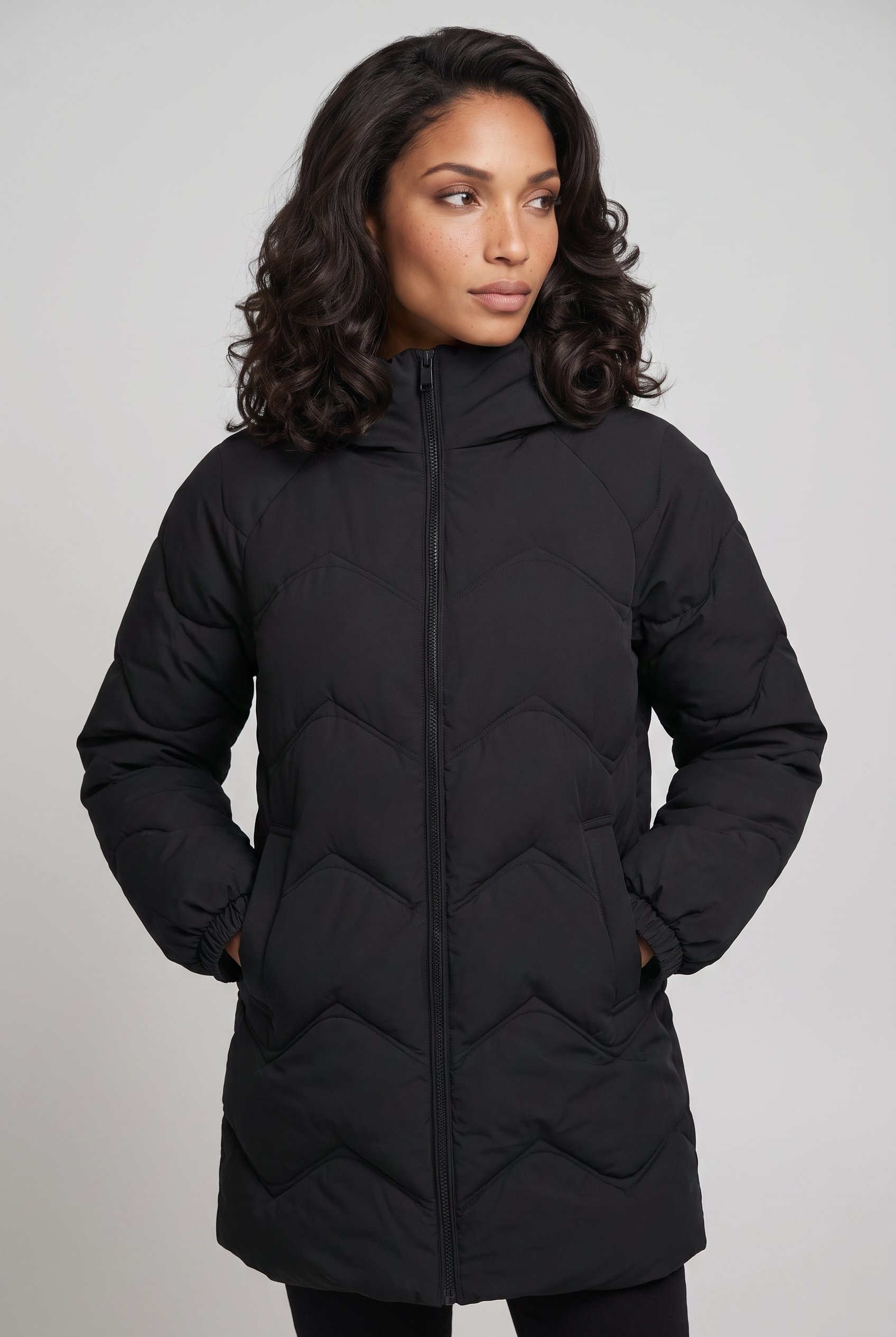JDY Steppjacke »JDYPOWER LONG HOOD PUFFER OTW HAB« mit Kapuze Kunstfaser