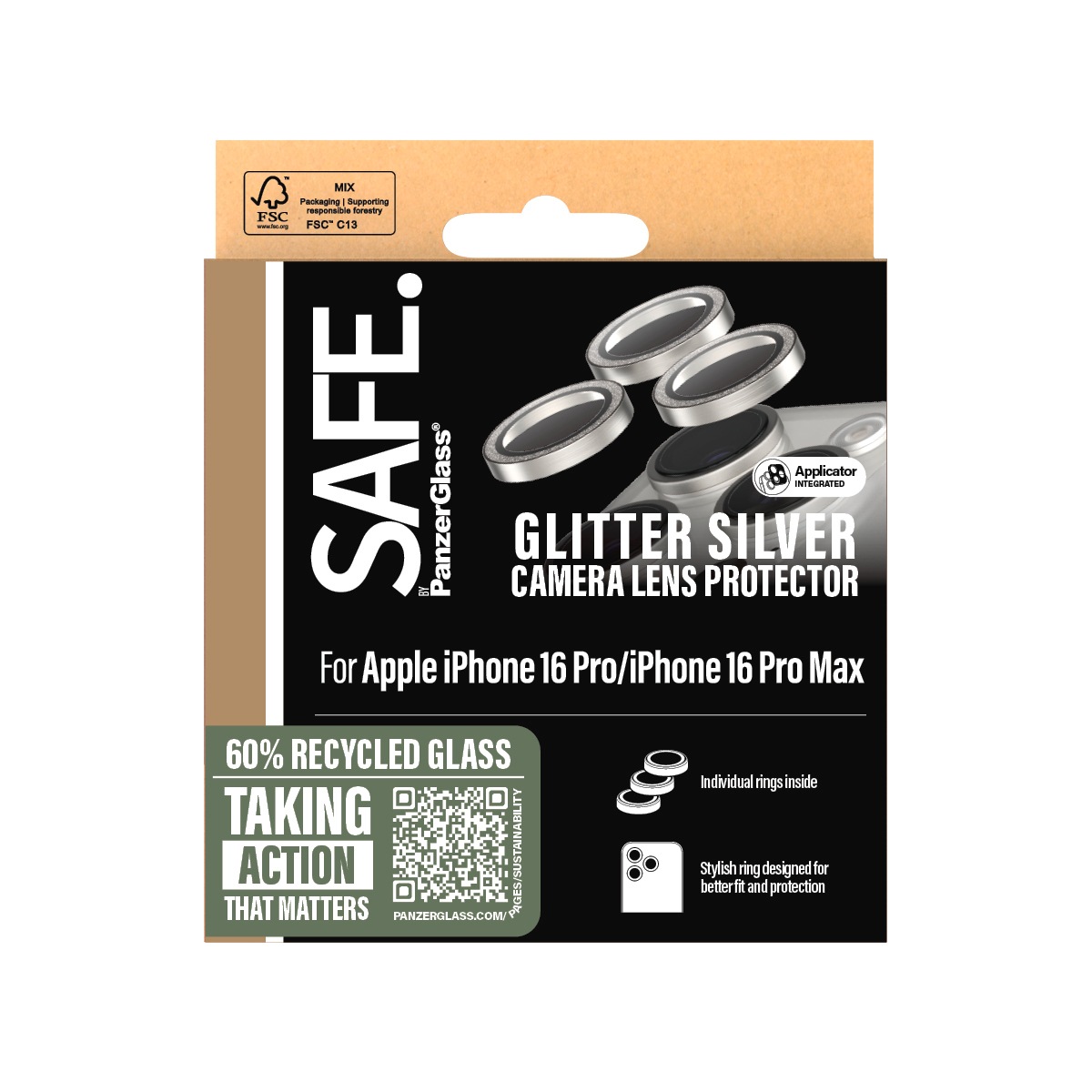 SAFE by PanzerGlass Kameraschutzglas »Camera Lens Protection«, für Apple iPhone 16 Pro-Apple iPhone 16 Pro Max, Kameraschutz, Schutzglas, Linsenschutz, kratz- & stoßfest