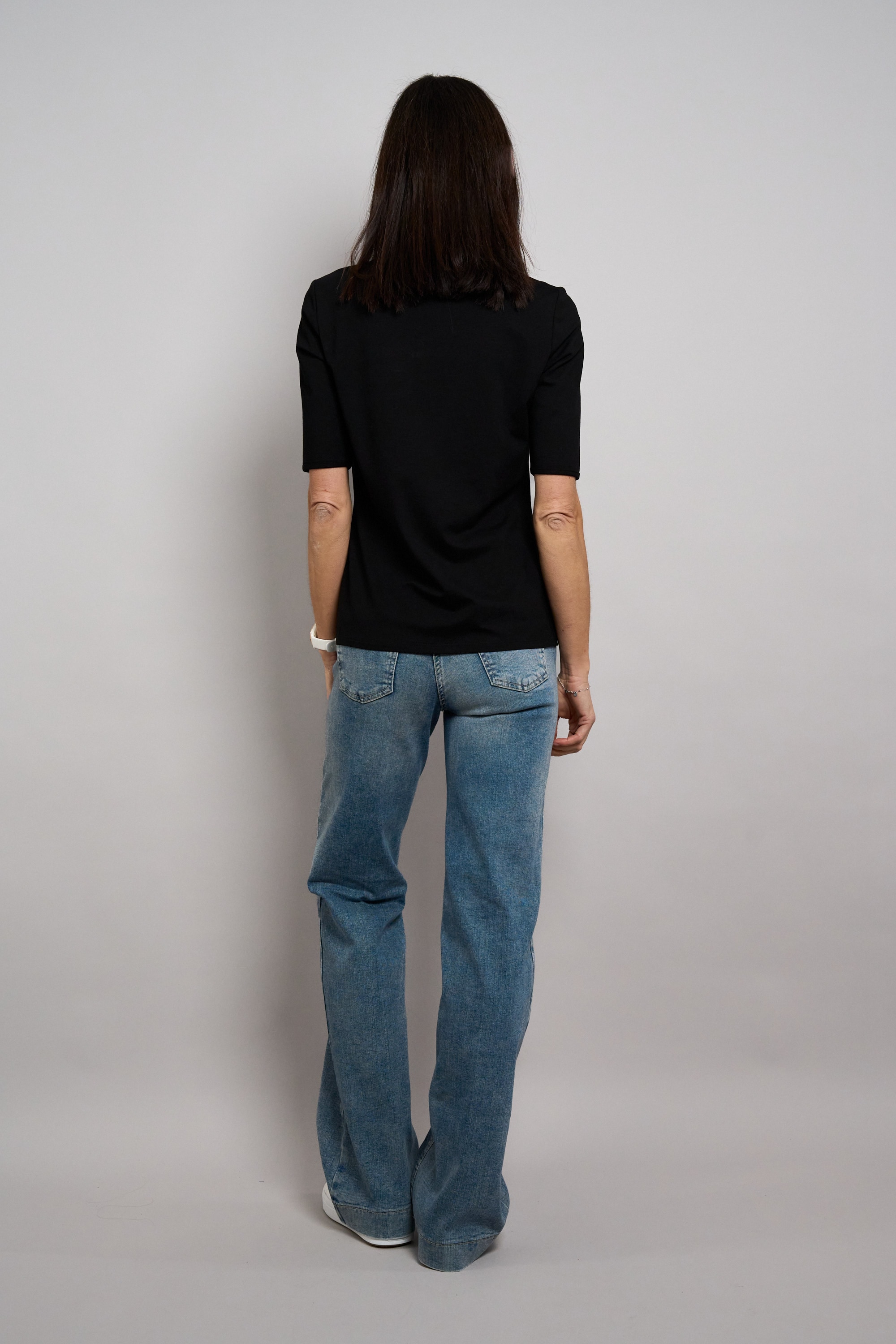 Seidel Moden Rundhalsshirt mit transparenten Lochmuster vorne - MADE IN GERMANY