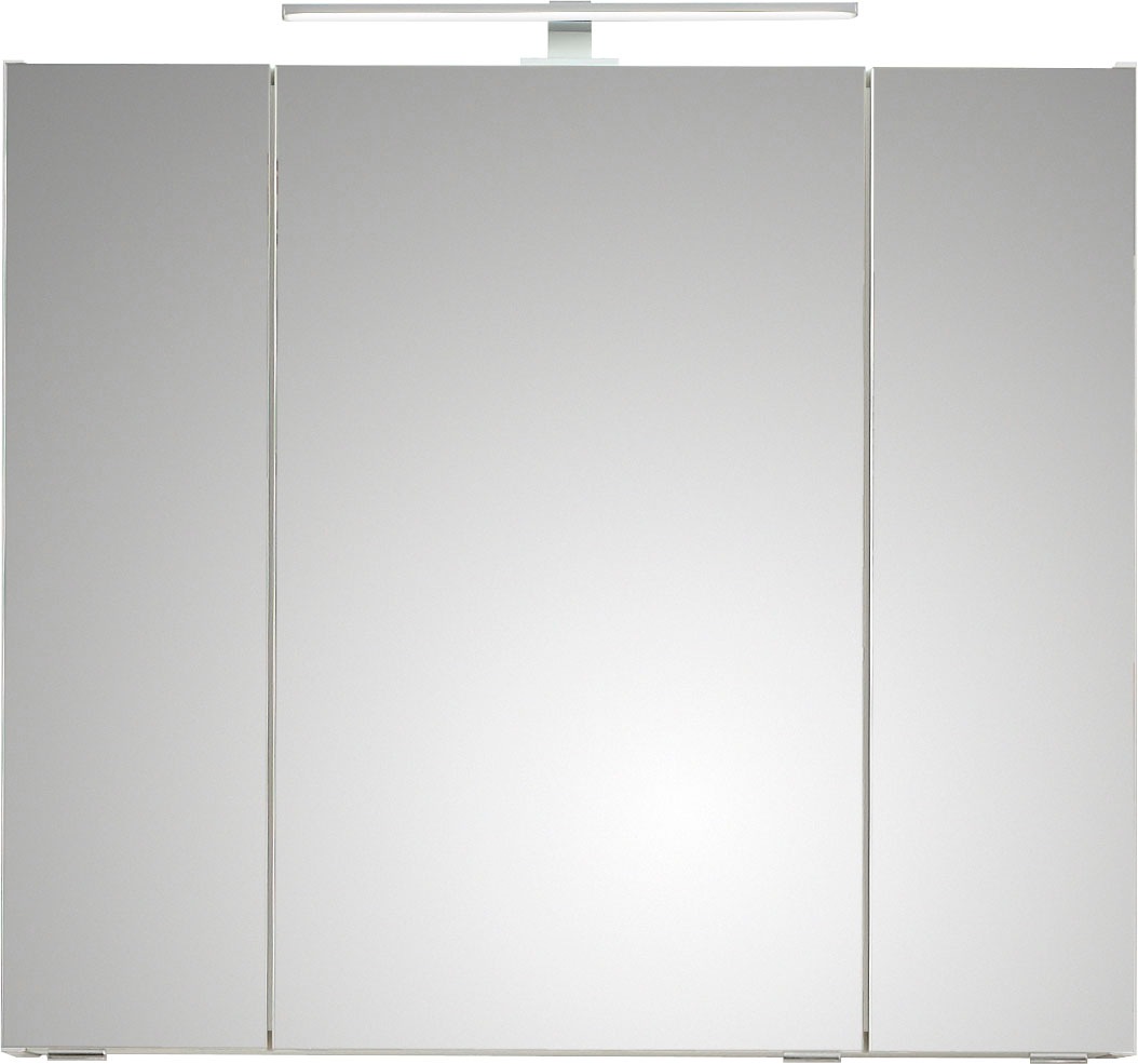 Saphir Badmöbel-Set »Quickset 5-teilig, Keramik-Waschtisch und LED-Spiegelschrank«, (7 St.), Midischrank, Unterschrank, Hängeschrank, inkl. Türdämpfer, 7 Türen