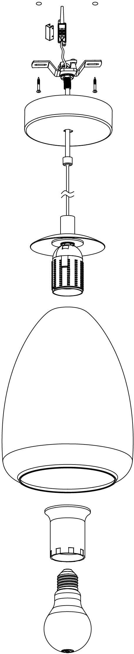 EGLO Hängeleuchte »ALOBRASE«, 1 flammig, Leuchtmittel E27 | Leuchtmittel wechselbar-ohne Leuchtmittel, chrom / Ø30 x H110 cm / Pendellampe / Esstischlampe / Küche
