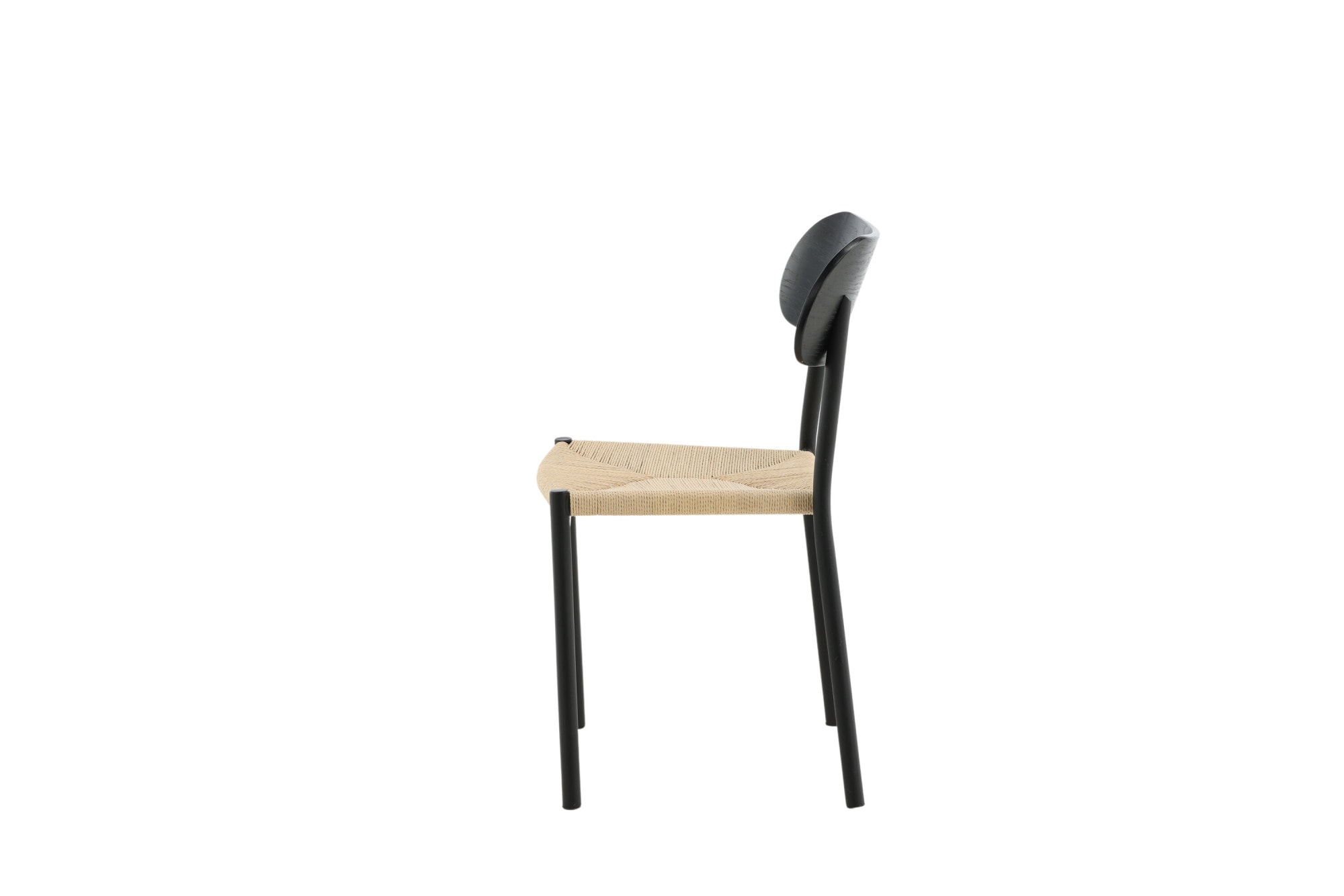 Venture Home Esszimmerstuhl »Polly, 2er-Set Esszimmerstühle in Schwarz mit hellem Sitz, 120 kg« () Polsterstuhl, helle Naturfaser, schwarze Stahlbeine, schlank, modern